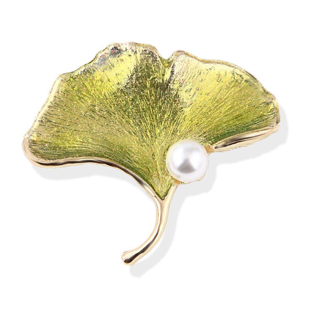 Elegant Ginkgo Leaf Brooch Pin for Women - Vintage Floral Leaf Design Fashion Accessory - Perfect for Blazers, Coats, Scarves & Special Occasions