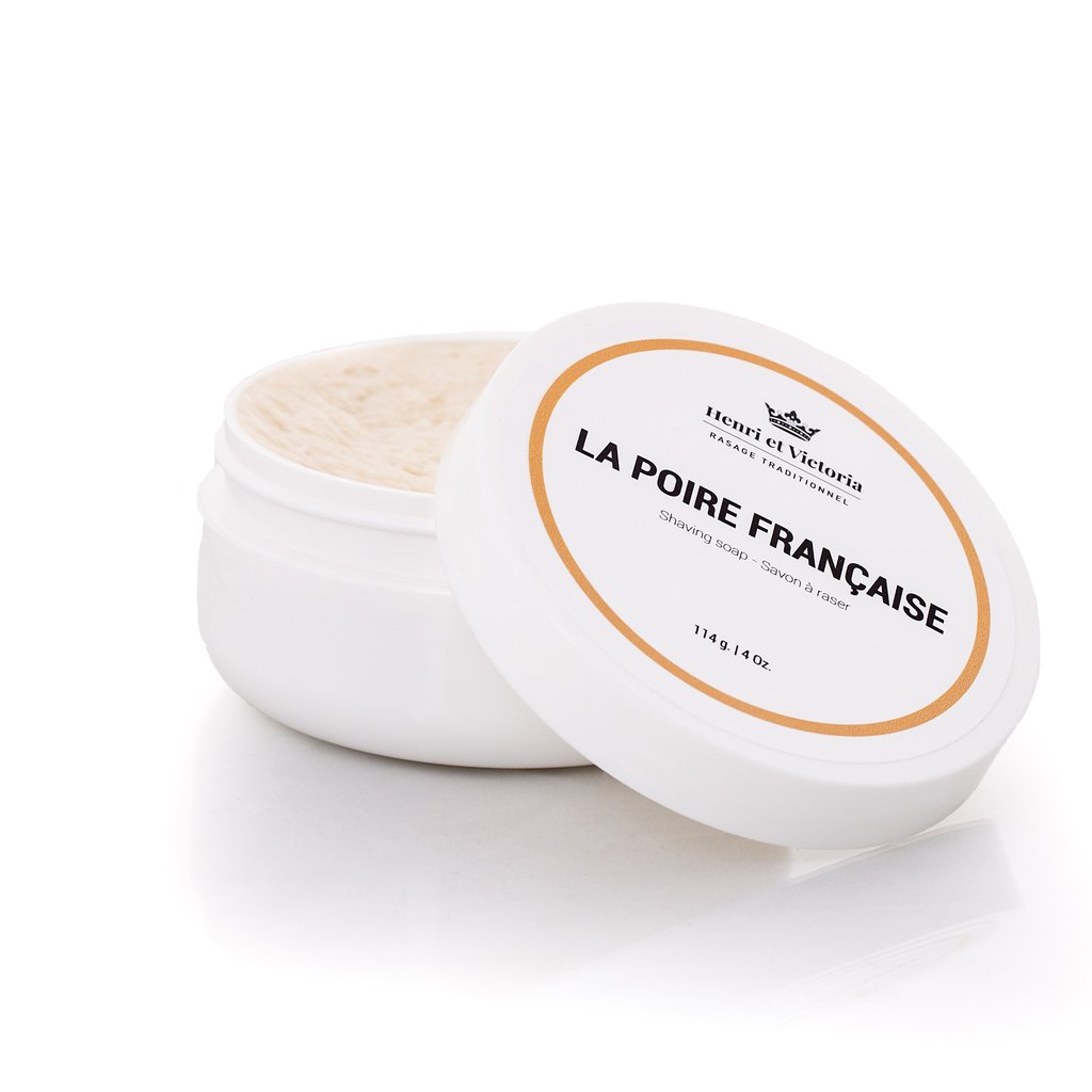 Henri et Victoria La Poire Francaise Shaving Soap - Premium French Pear Scented Shaving Cream for Men - Perfect for Wet Shaving & Grooming Rituals
