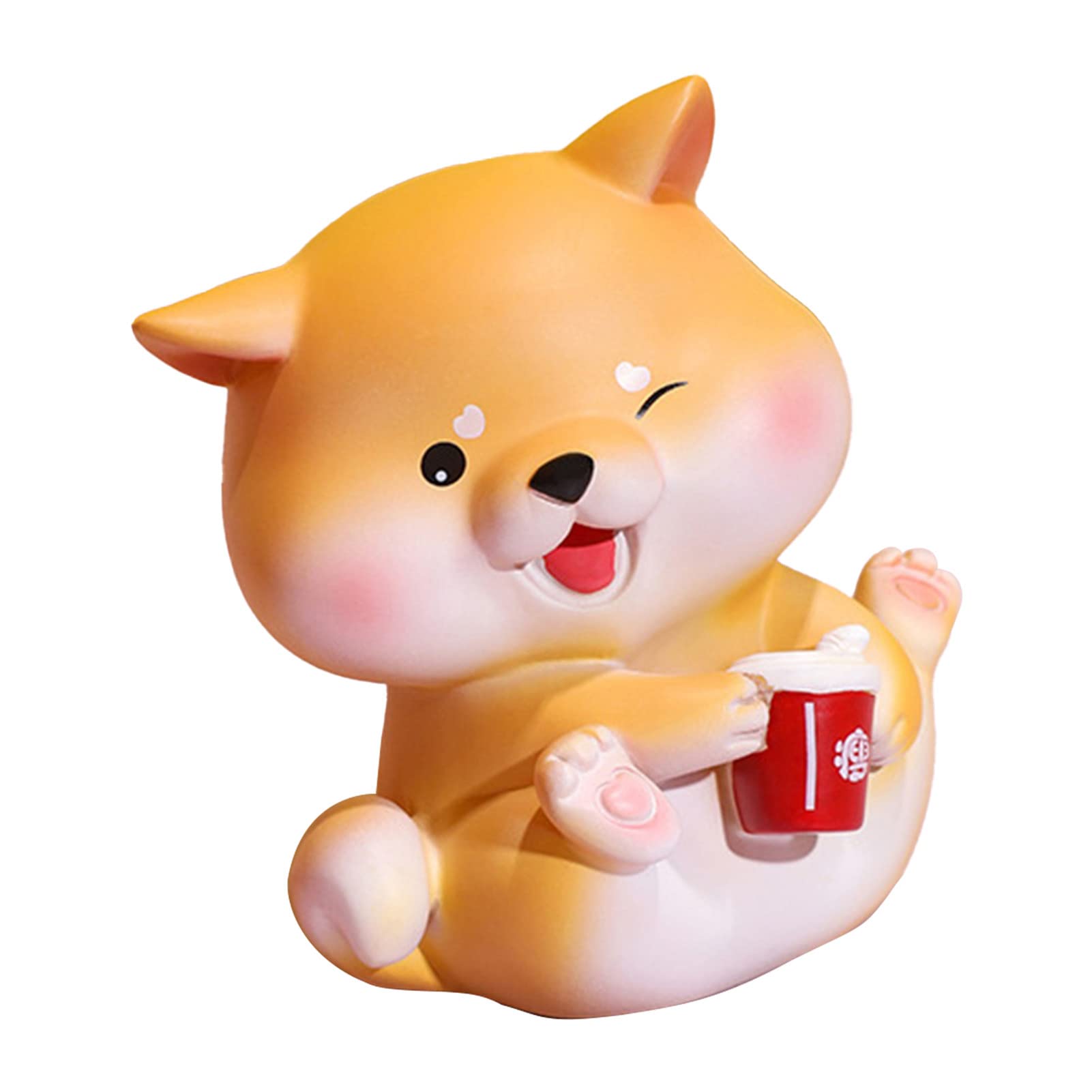 Angel3292 Cartoon Dog Figurine - Cute Rubber Micro Landscape Statue for Desktop Decor | Perfect for Home Office, Bookshelf Display & Gift Giving