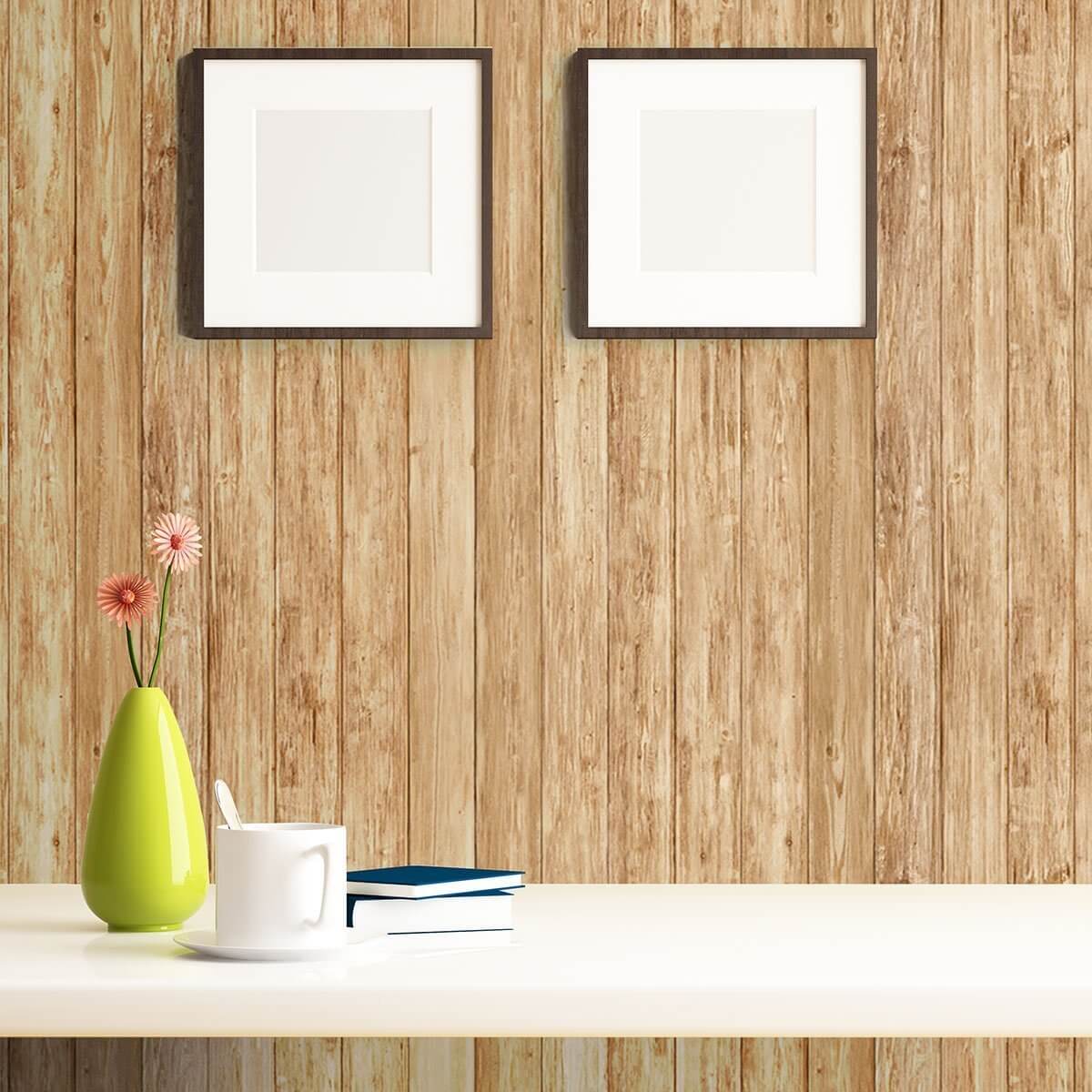 Brown Wood Texture Peel and Stick Removable Wallpaper - Self-Adhesive Vinyl Wall Covering for Bedroom, Living Room, Kitchen Decor - Easy to Install & Remove - 7703