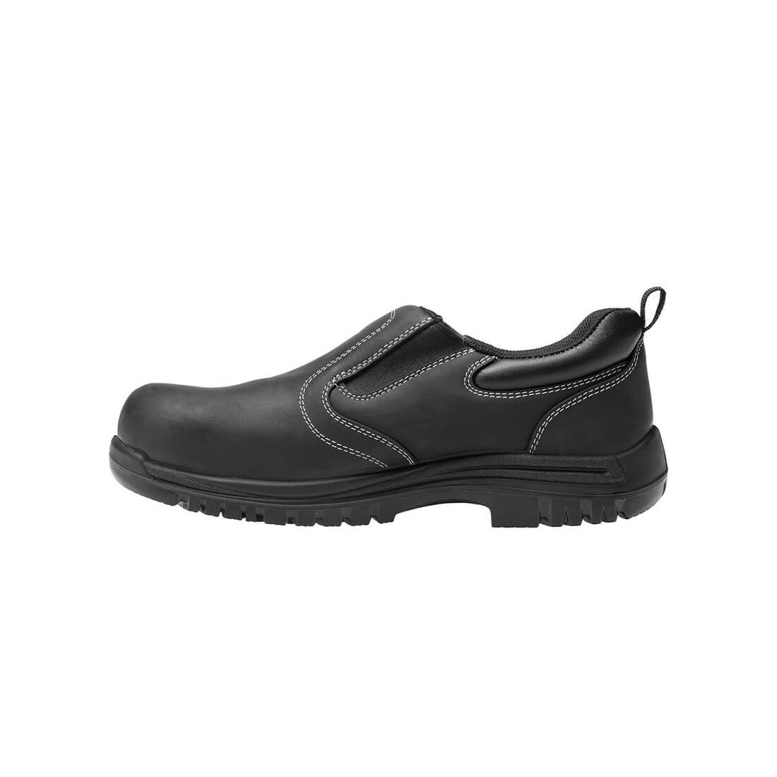 Foreman Waterproof Composite Toe Slip-On Work Shoes for Men - Black Safety Boots for Construction, Warehouse & Outdoor Work