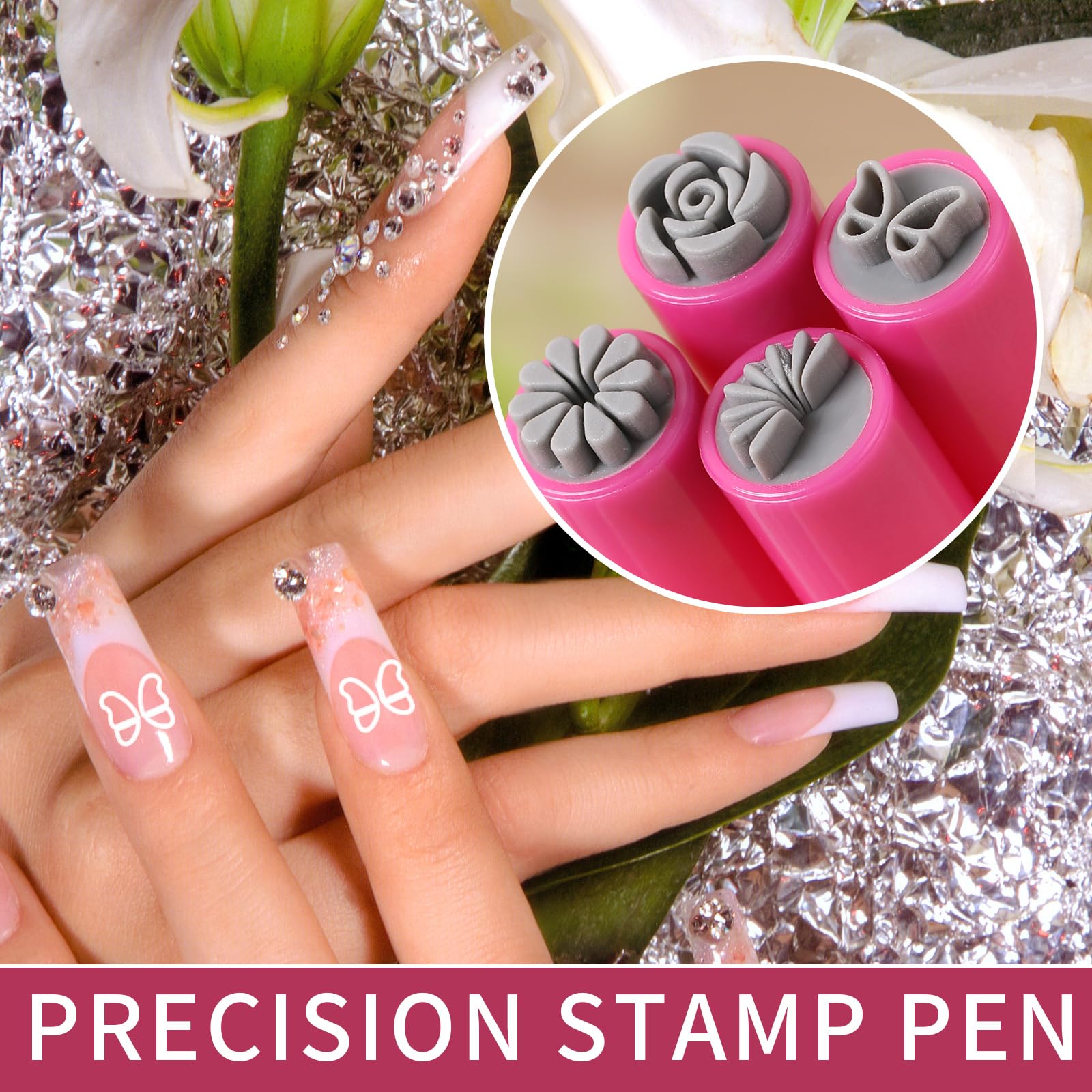 15PCS Floral Nail Art Stamping Pens – DIY Nail Design Tools for Women & Girls, Professional Nail Stamp Brushes for Creative Home Manicures & Salon Use – Perfect for Parties, Weddings, and Special Occasions