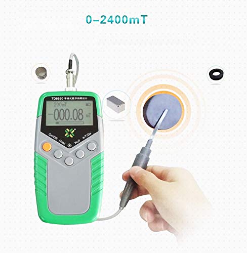 High Precision Digital Tesla Meter - Permanent Magnet Gauss Meter with 1% Accuracy (0-2400mT/0-24000Gs) - Magnetic Field Tester for Surface Flux Measurement - Ideal for Laboratory, Industrial & DIY Electronics Projects