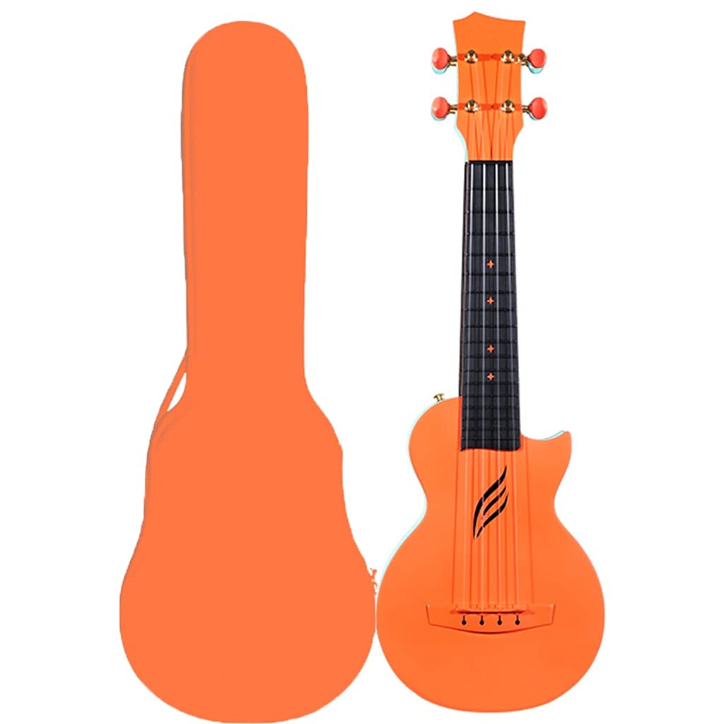 DXIN Soprano Ukulele - 21 Inch Beginner Ukulele Kit with Clear Sweet Sound, 4 Strings Hawaiian Ukelele with Carry Bag for Kids, Students & Adults (Orange) - Perfect for Music Lessons, Beach Parties & Family Gatherings