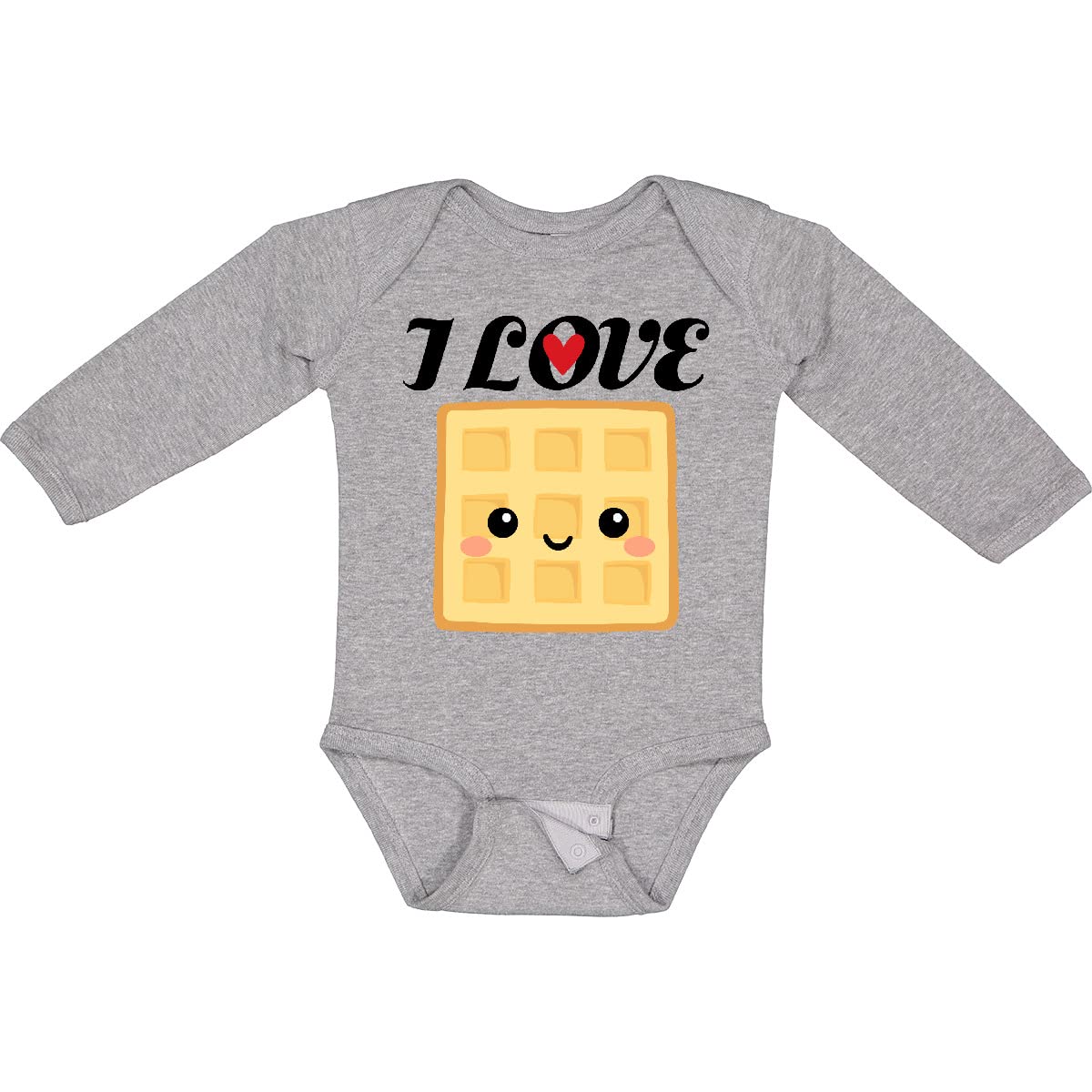 Inktastic Waffle Lover - I Love Waffles Long Sleeve Baby Bodysuit - Cute & Comfortable Outfit for Infants & Toddlers - Perfect for Breakfast, Family Photos & Casual Wear