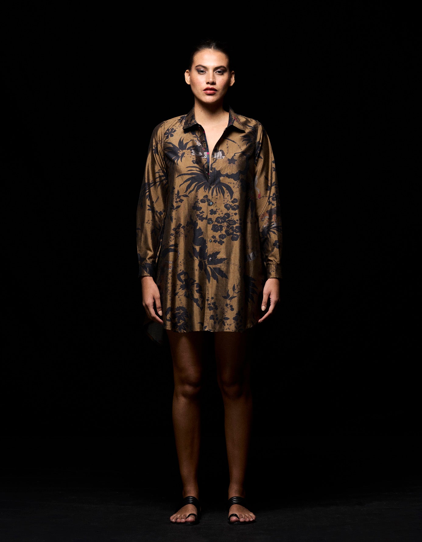 Oversized Silk Dupion Shirt in Beige - Elegant & Comfortable Women's Blouse for Work, Casual & Special Occasions