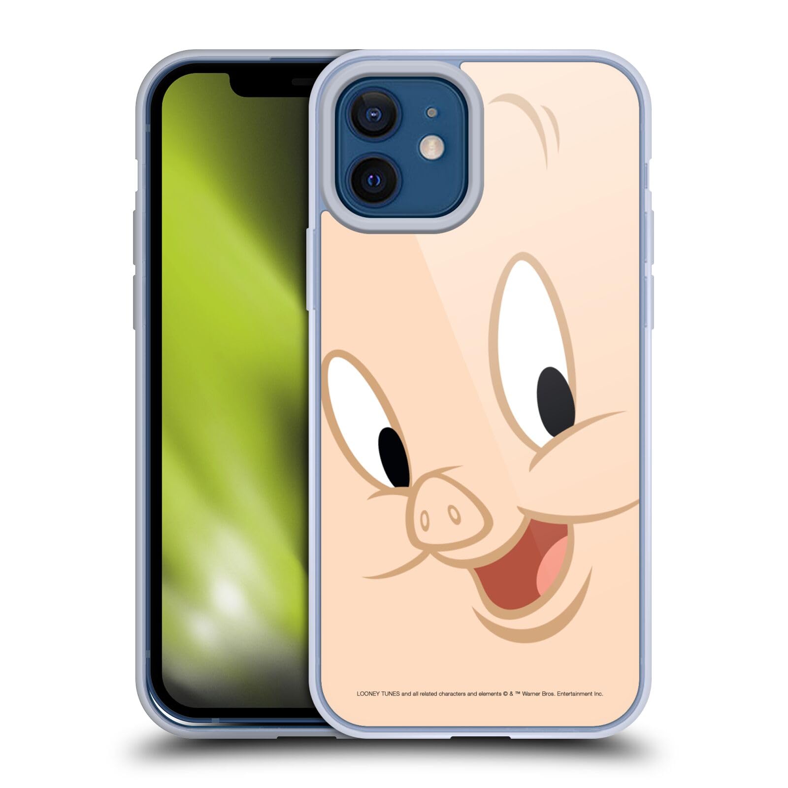 Head Case Designs Looney Tunes Porky Pig iPhone 12 Case - Officially Licensed Soft Gel Full Face Cover for Apple iPhone 12 & 12 Pro - Perfect for Fans, Gifts, and Everyday Protection