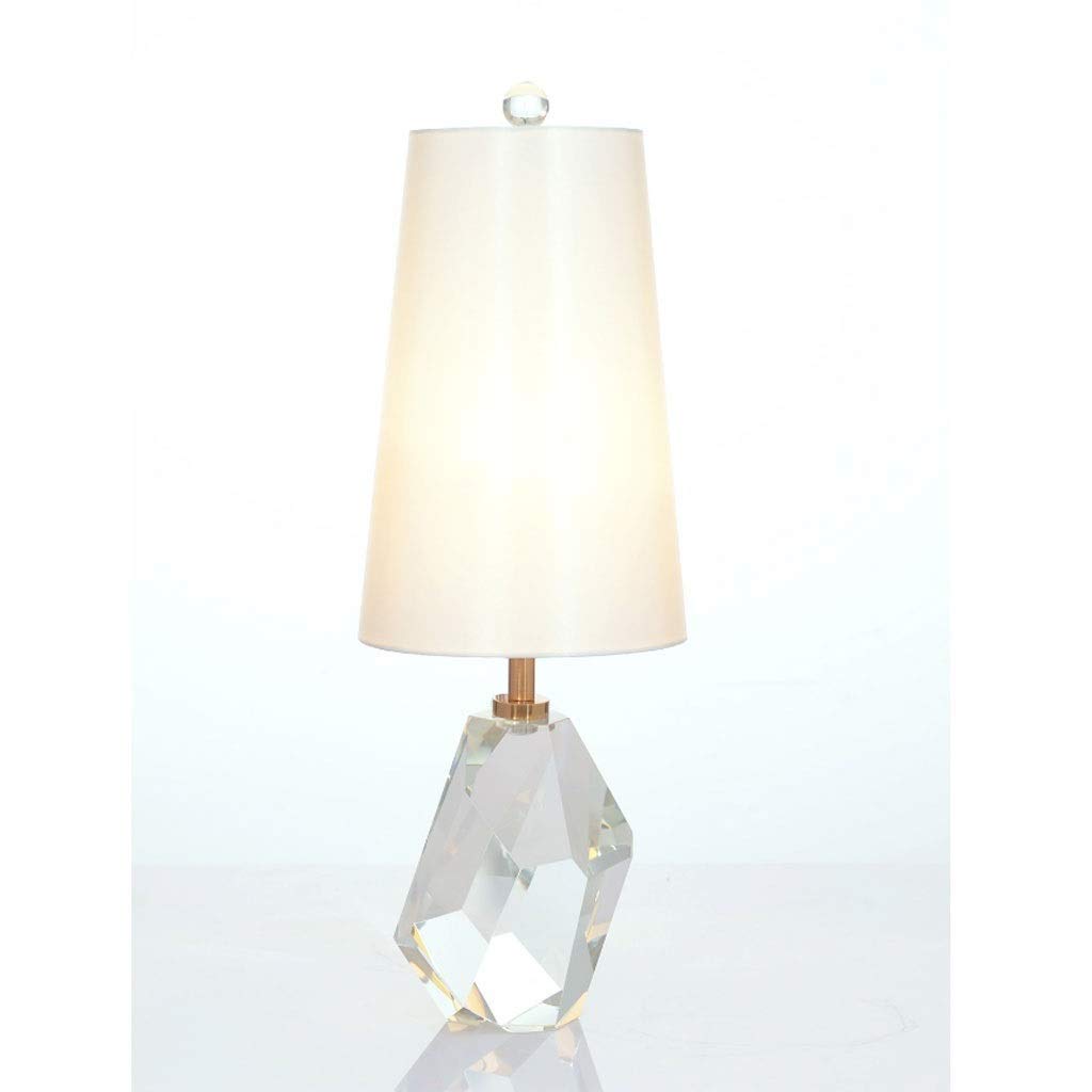 Crystal Table Lamp with Remote Control - Modern Luxury Bedside Nightstand Lamp for Bedroom, Living Room & Office - Transparent Postmodern Design