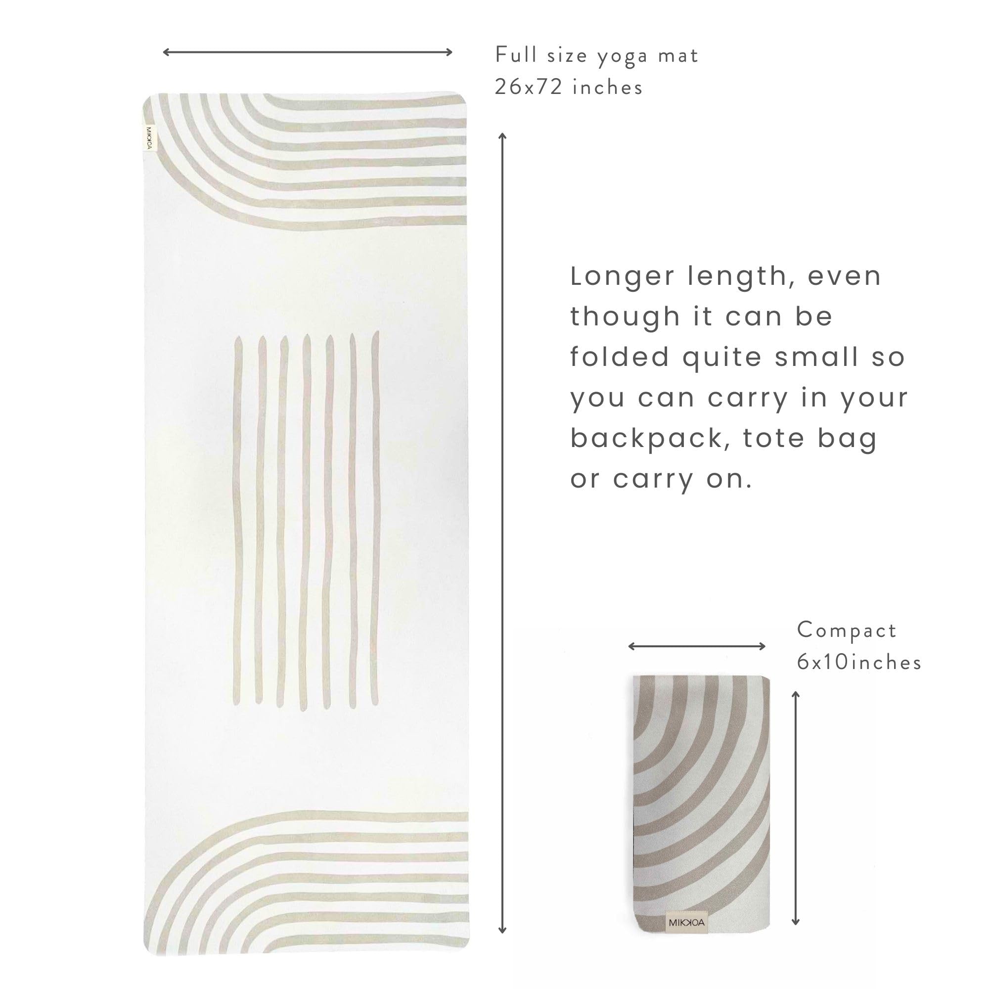 Foldable Travel Yoga Mat 1.5mm - Lightweight & Eco-Friendly Exercise Mat for Yoga, Pilates, Gym & Outdoor Workouts | Perfect for Travel, Backpacking & Yoga Retreats | Machine Washable | Ideal for Home, Office & On-The-Go Fitness