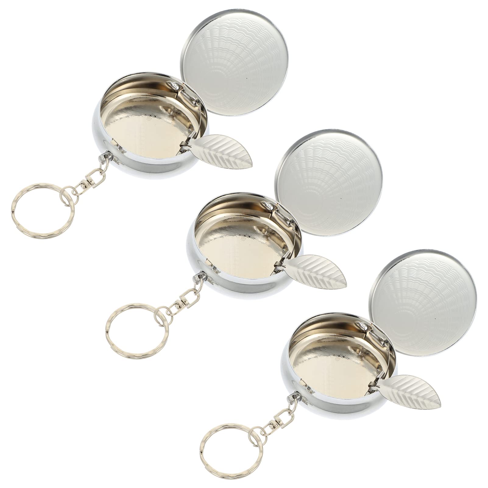 MagicLulu 3-Piece Portable Odor-Proof Ashtray Keychain Set - Compact Travel Ash Holder with Lid for Men, Wallet & Pocket Storage - Perfect for Outdoor, Camping, Travel & Car Use
