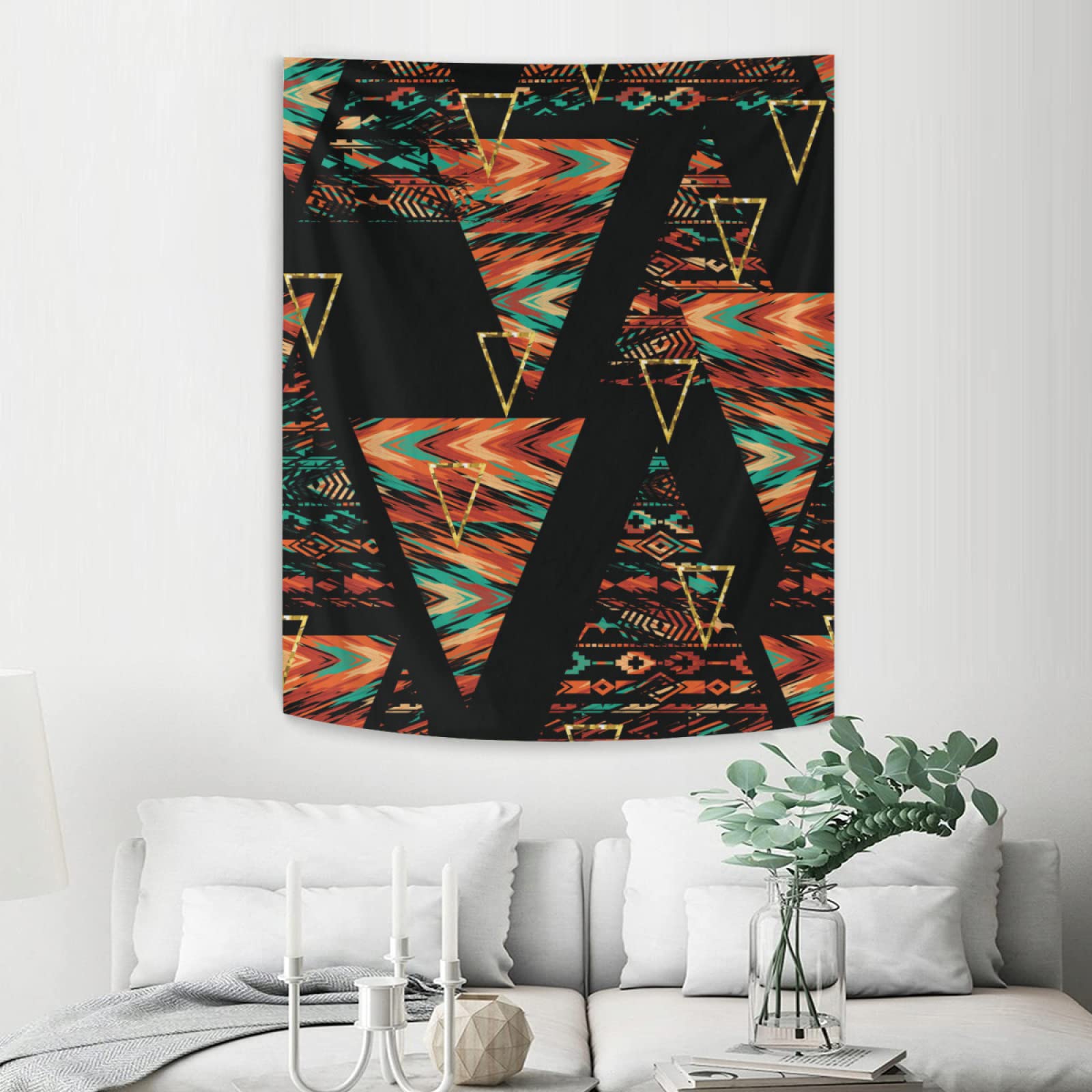 TropicalLife Tribal Geometric Wall Tapestry - Vintage Boho Bedroom Decor, Extra Large 60x90 Inches - Perfect for Aesthetic Wall Hanging, Dorm Room, Living Room & Festival Decor