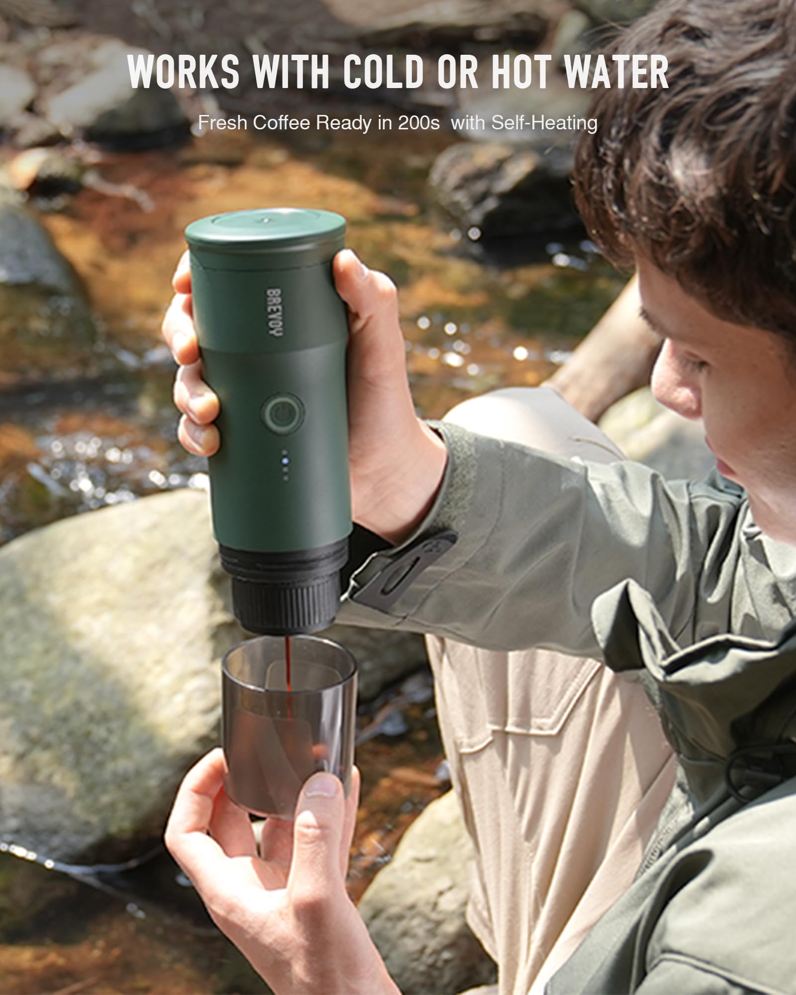 Portable Electric Espresso Machine with 20 Bar Pressure - Mini Travel Coffee Maker for Ground Coffee & Capsules - Self-Heating 12V Car Coffee Machine with 9000mAh Battery - Perfect for Camping, RV, Hiking, Office & Home Use