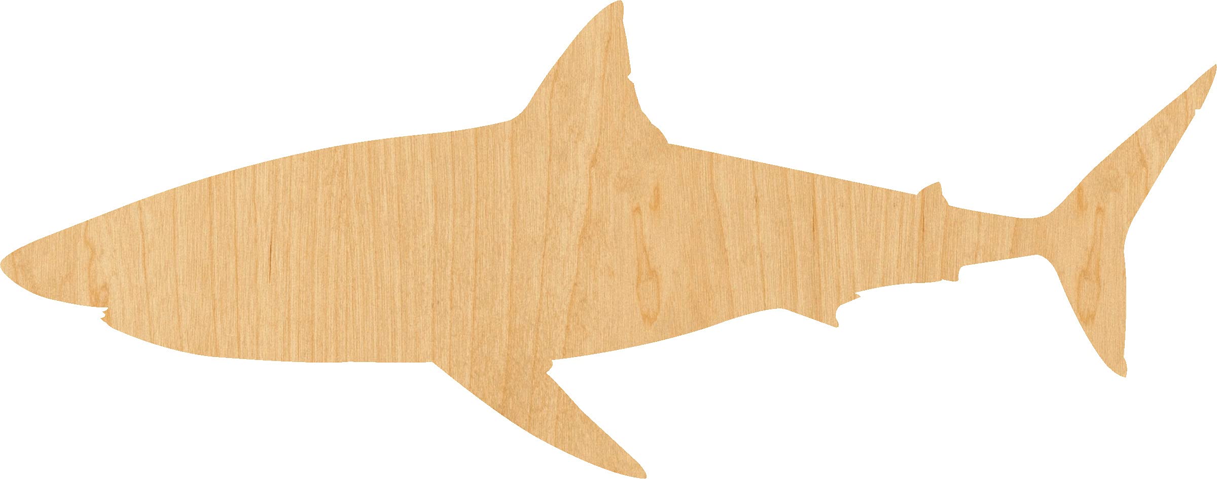 Shark 3 Laser Cut Wood Shape - 4 Inch DIY Craft Supplies for Home Decor, Scrapbooking, and Party Decorations