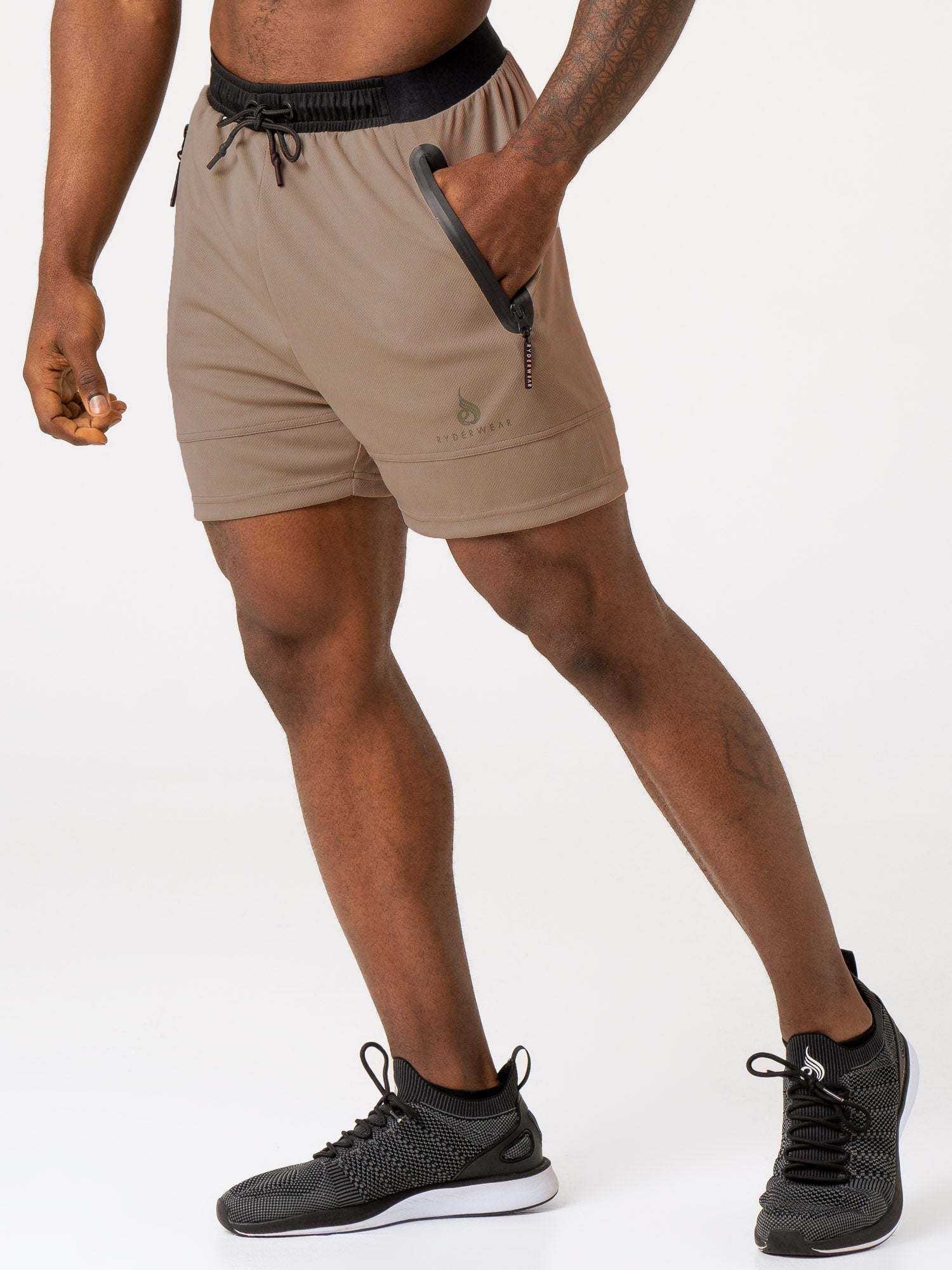 Advanced Mesh Running Shorts Taupe - Lightweight & Breathable Workout Shorts for Men - Perfect for Jogging, Gym & Outdoor Activities