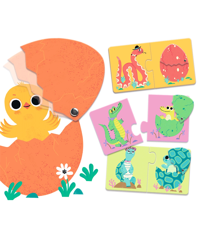 Duo Puzzle Egg Toy by Djeco - Fun Educational Matching Game for Toddlers & Kids - Perfect for Home, Classroom & Travel Play