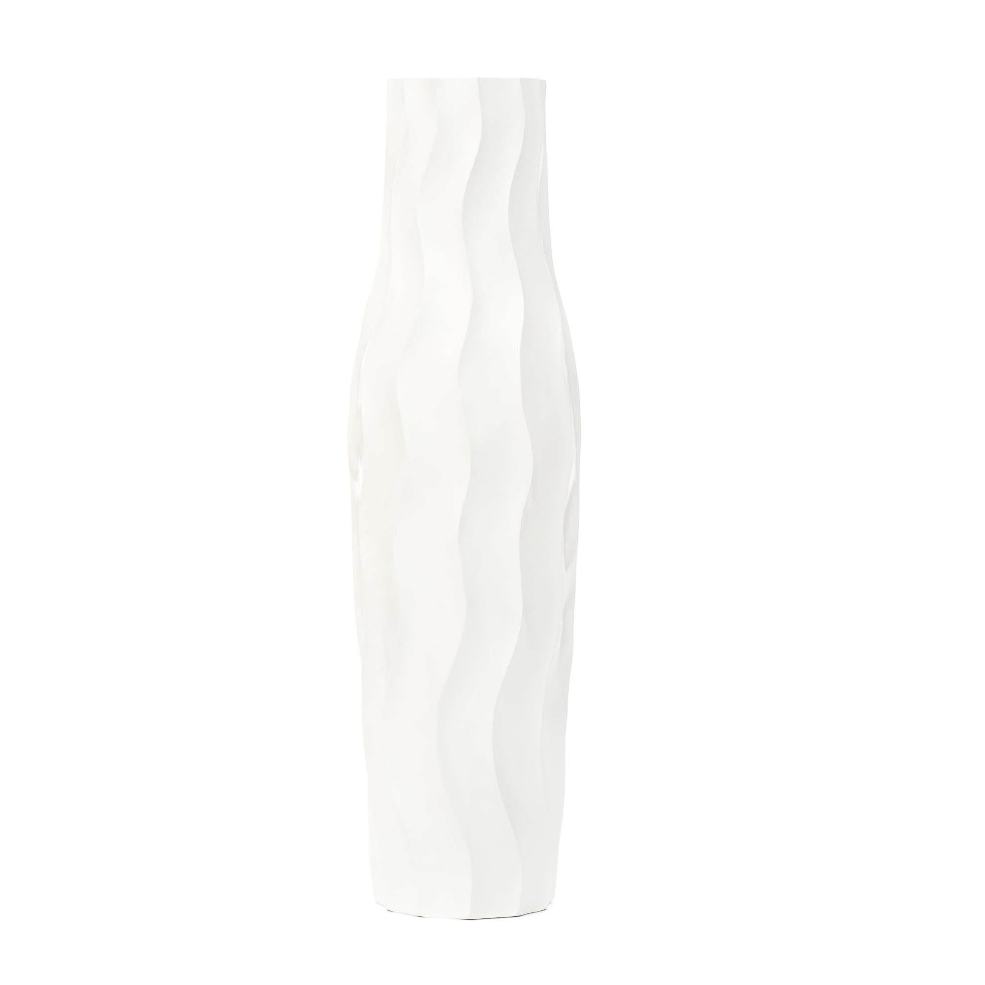 Leewadee 36 Inch Large White Wooden Floor Vase - Farmhouse Home Decor for Flowers, Fake Plants & Pampas Grass - Perfect for Living Room, Bedroom & Entryway Decor