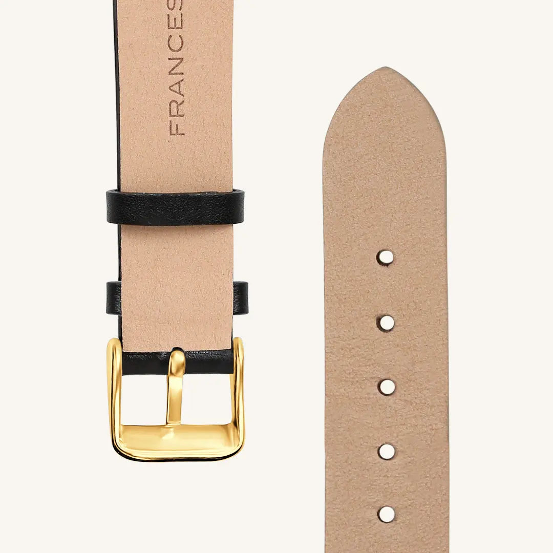 Premium Black Leather Watch Band for Men & Women - Durable & Stylish Replacement Strap - Perfect for Apple Watch, Samsung, Fitbit & More - Ideal for Work, Gym & Everyday Wear
