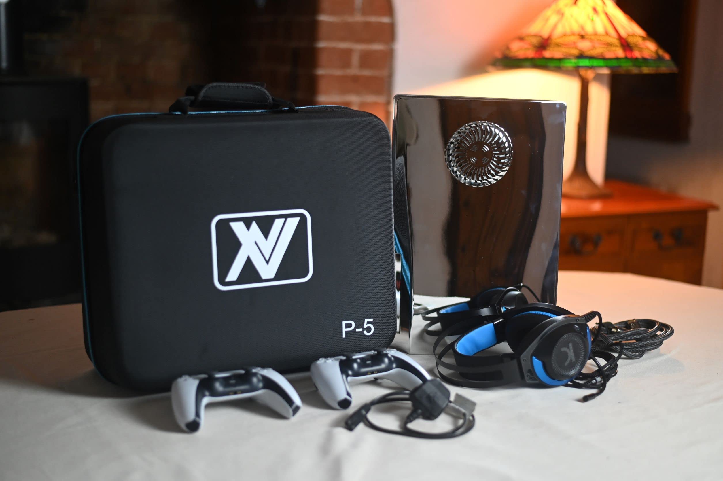 Premium PS5 Travel Carry Case - Protective Storage Bag for PlayStation 5 Disc & Digital Edition with Shoulder Strap | Organizer for PS5 Controller, Headset, Cables & Games | Durable Luxury Gaming Accessory for Travel, Commuting & Home Storage