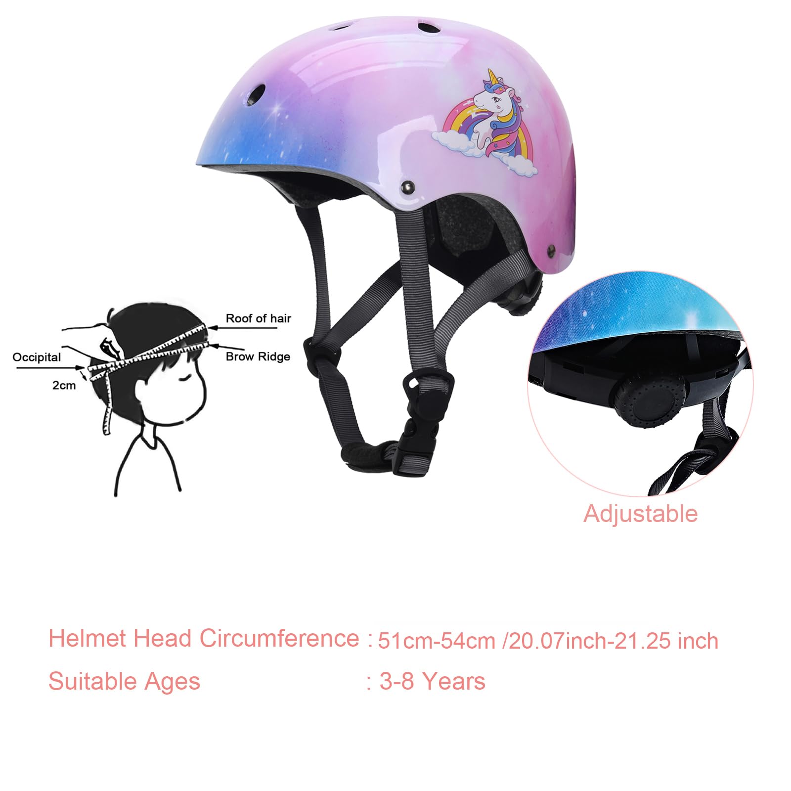 **Kids Safety Helmet with Knee Pads, Elbow Pads & Wrist Guards - Protective Gear Set for Boys & Girls Ages 3-8 - Perfect for Roller Skating, Skateboarding, Scooter & Bicycle Riding - Ideal for Outdoor Play & Sports Safety**