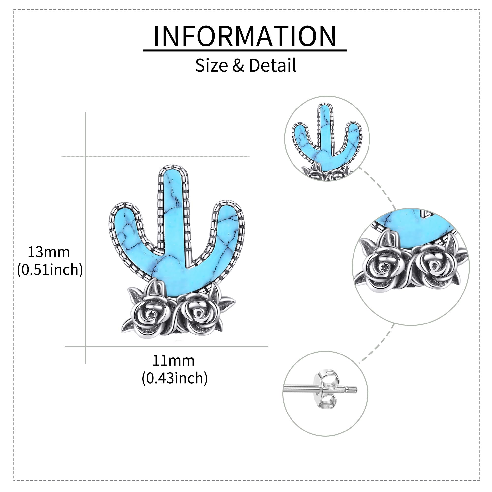 VENACOLY 925 Sterling Silver Cowboy Boot Earrings for Women - Turquoise Western Jewelry with Cowboy Hat, Cactus & Cow Skull Designs | Perfect for Country Concerts, Rodeo Events & Western Fashion Outfits