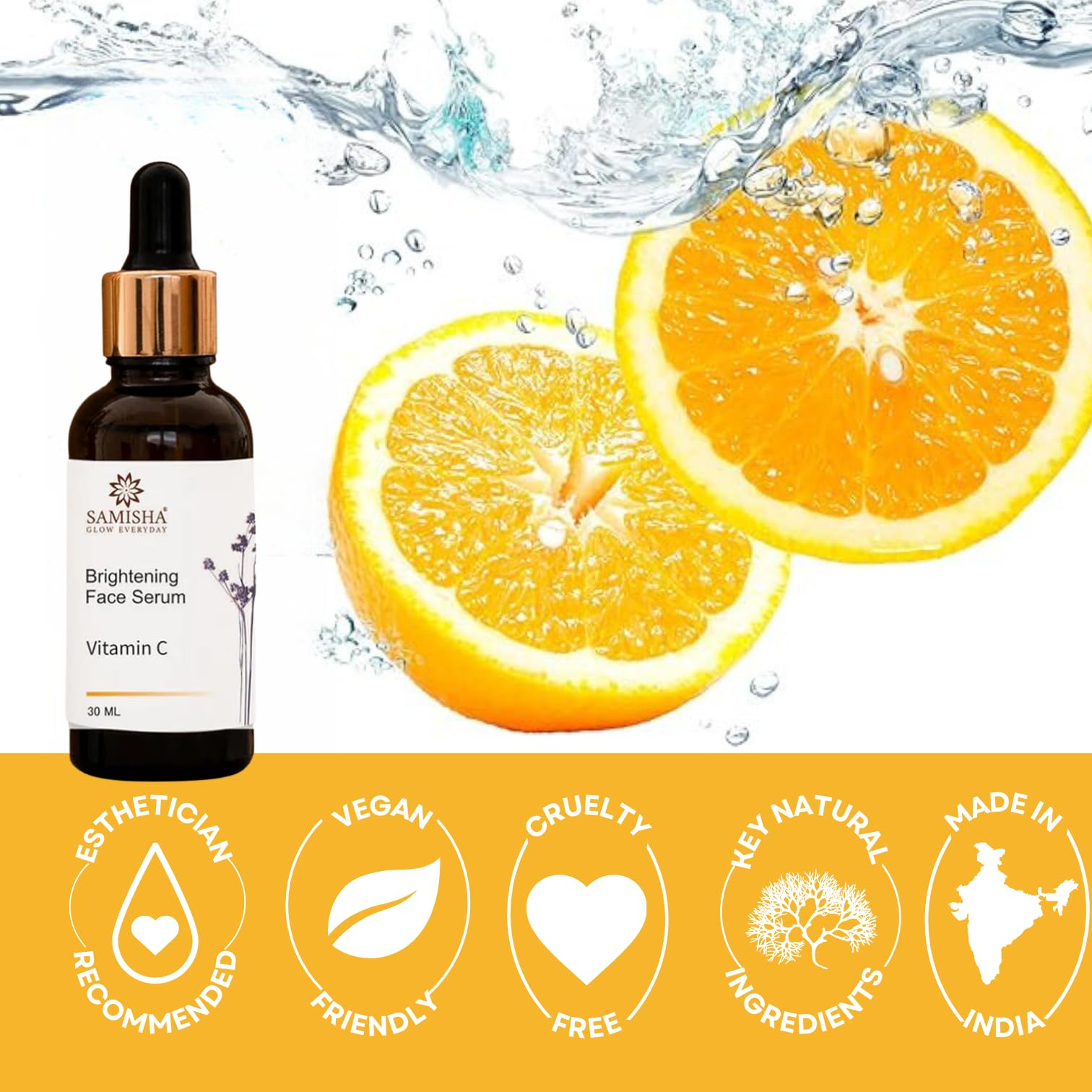 Organic Vitamin C Face Serum for Glowing & Brightening Skin - Anti-Aging, Dark Spot & Pigmentation Treatment - Daily Facial Serum for Women | Perfect for Morning/Night Skincare Routine & Travel Essentials