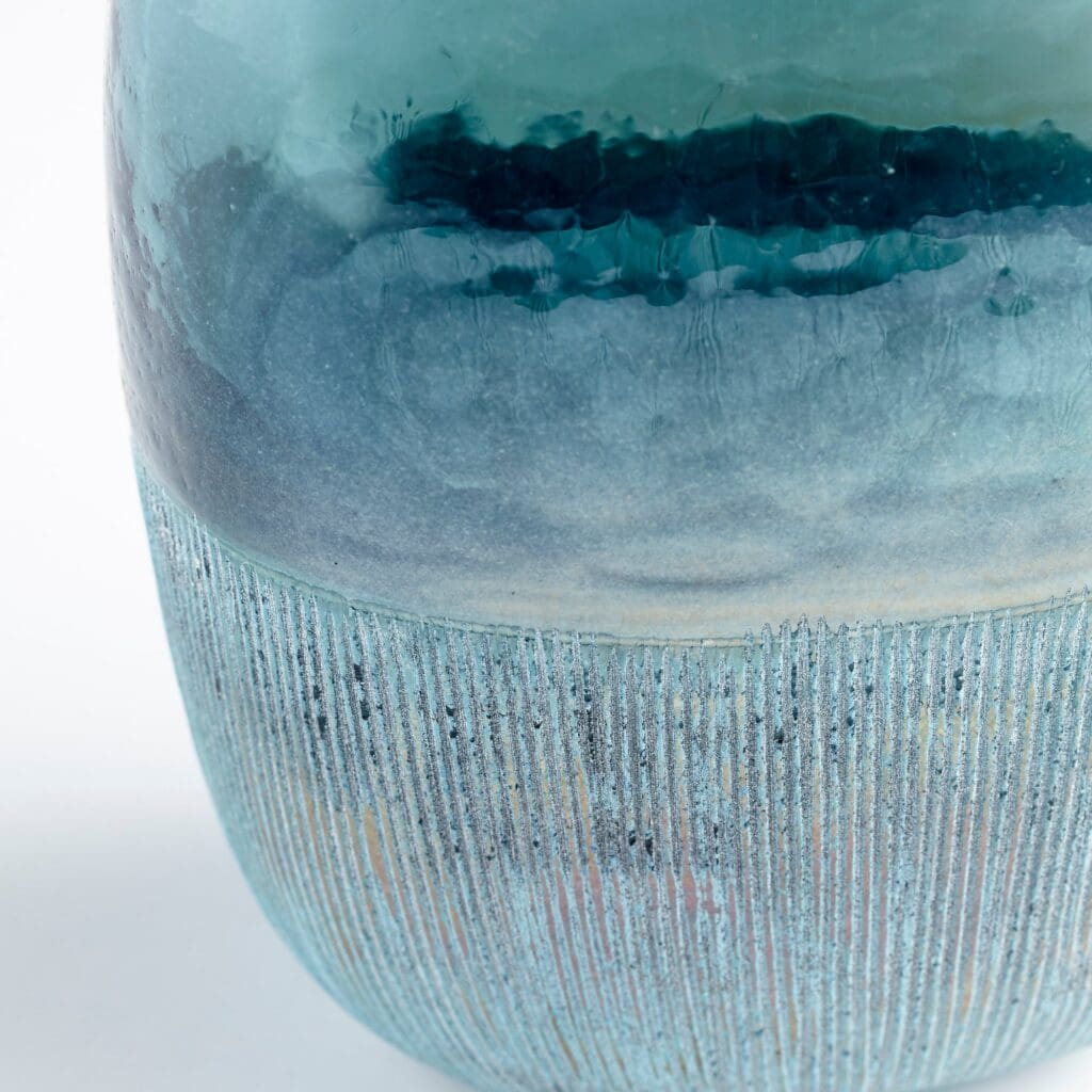Cyan Design 11073 Cape Caspian Vase - Large Blue Ceramic Vase for Home Decor, Wedding Centerpiece & Living Room Accent