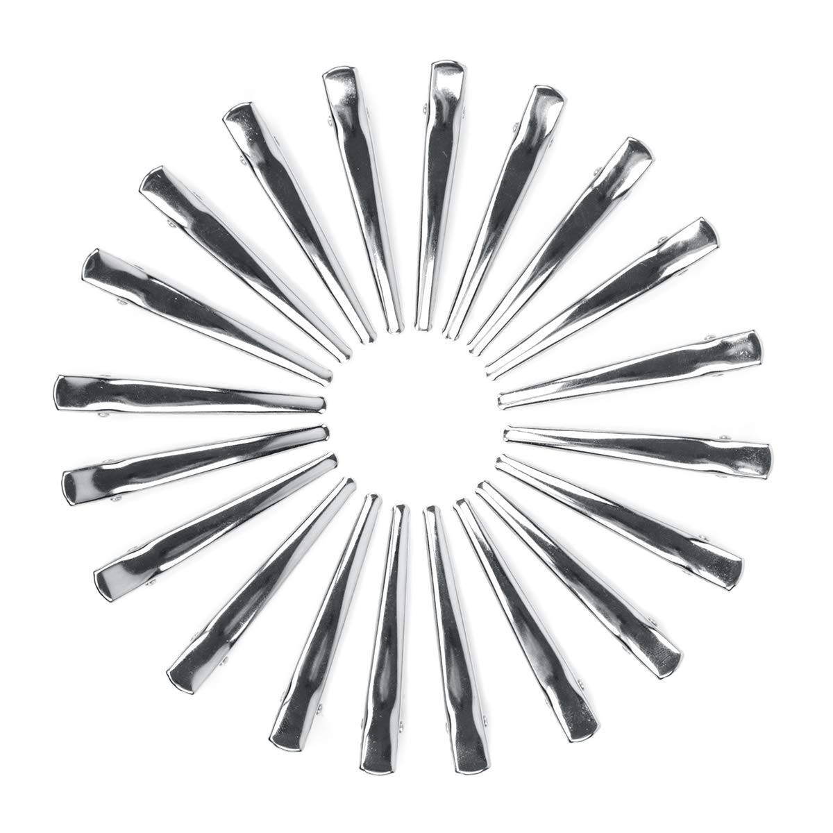 20 Pack Metal Alligator Hair Clips for Curling & Styling - 2.4 Inch Duck Bill Sectioning Clips (Silver) - Perfect for Salon, Home Hairdressing & DIY Hairstyles