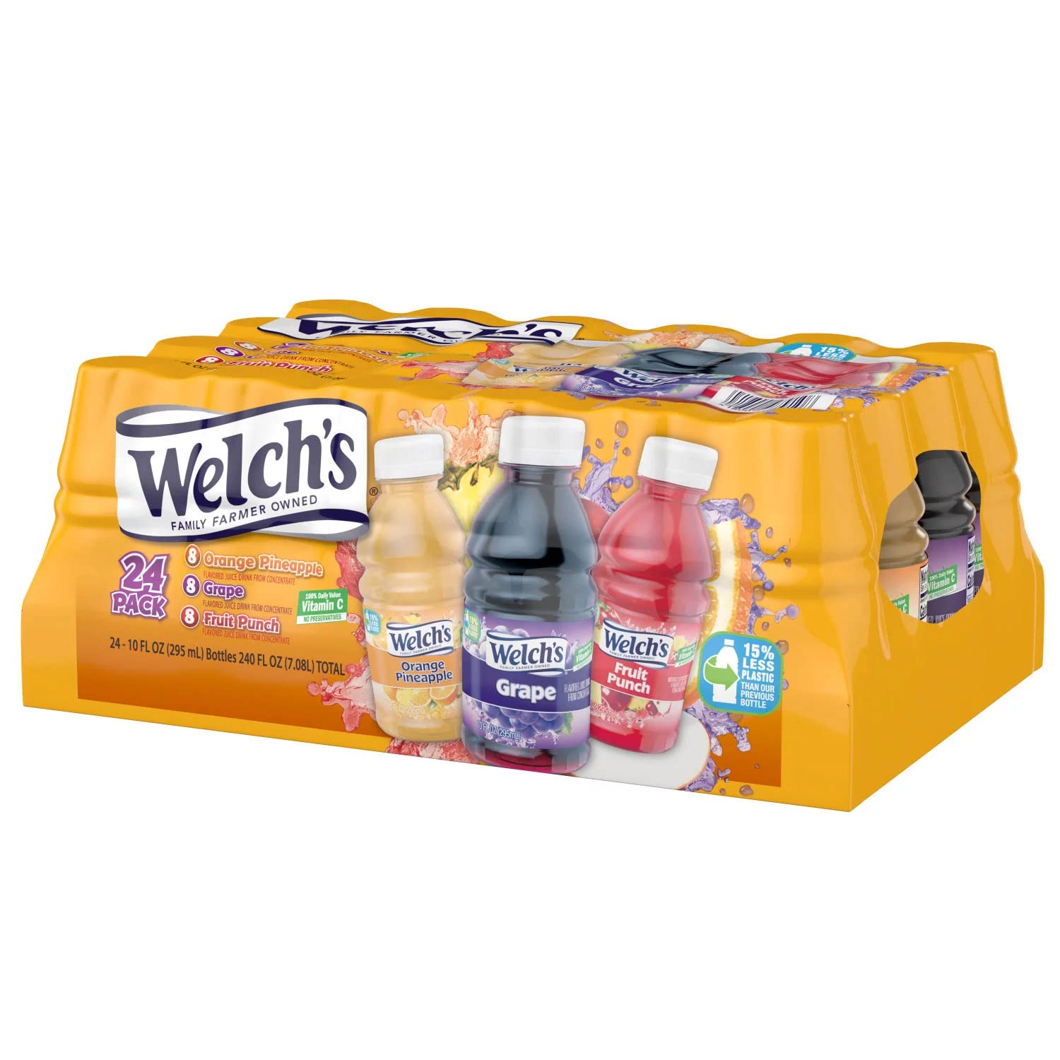Welch's Fruit Snacks Variety Pack - Orange Pineapple, Grape & Fruit Punch - No Preservatives, High in Vitamin C - 2 Pack (10oz x 24) - Perfect for School Lunches, Office Snacks & On-the-Go Energy Boost