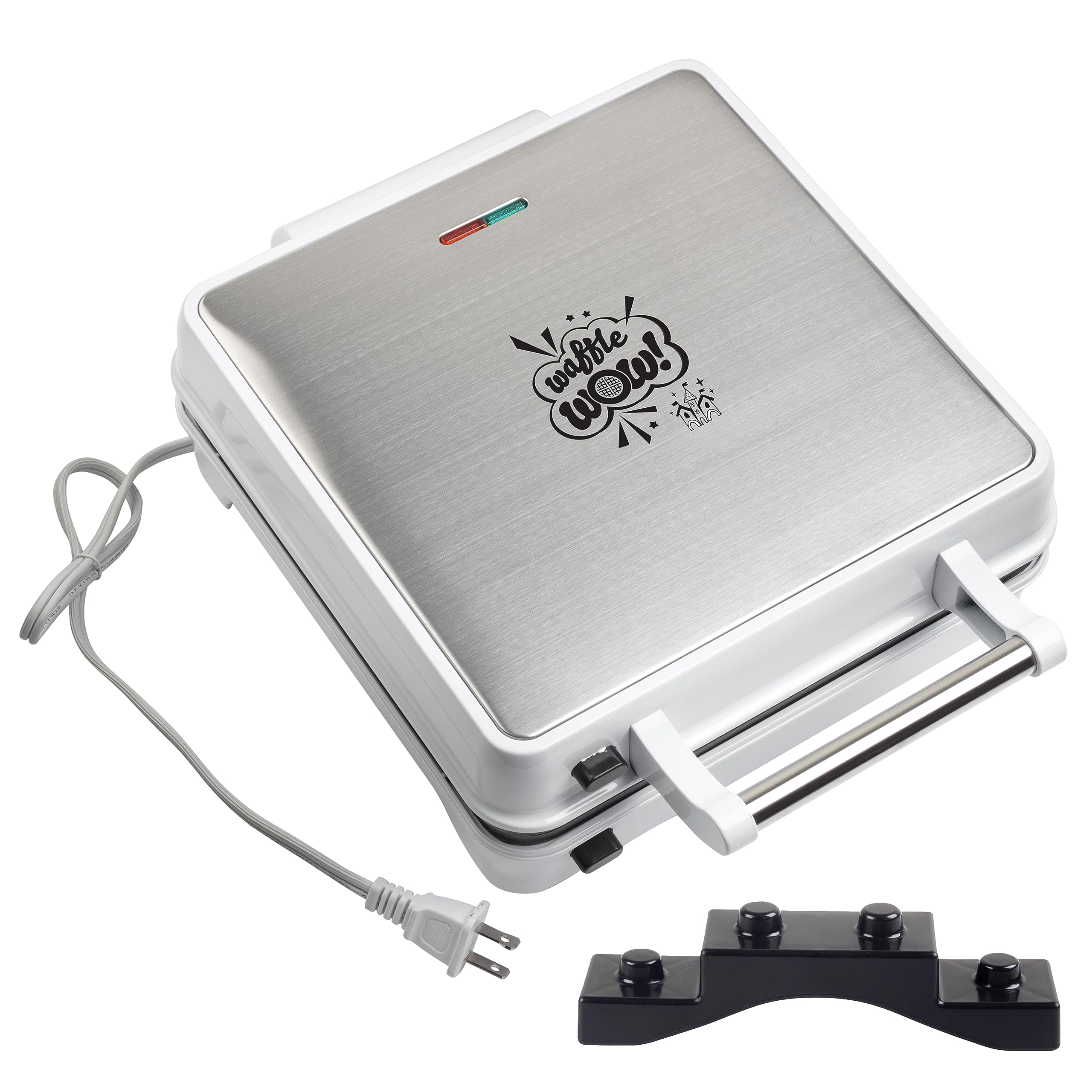 Fantasy Castle Waffle Maker - Electric Nonstick Waffle Iron with 4 Removable Plates (Dishwasher Safe) - Create Fun Waffles & Pancakes in Brick, Knight, Princess & Dragon Shapes - Perfect Kids Gift for Birthday & Family Breakfast Time