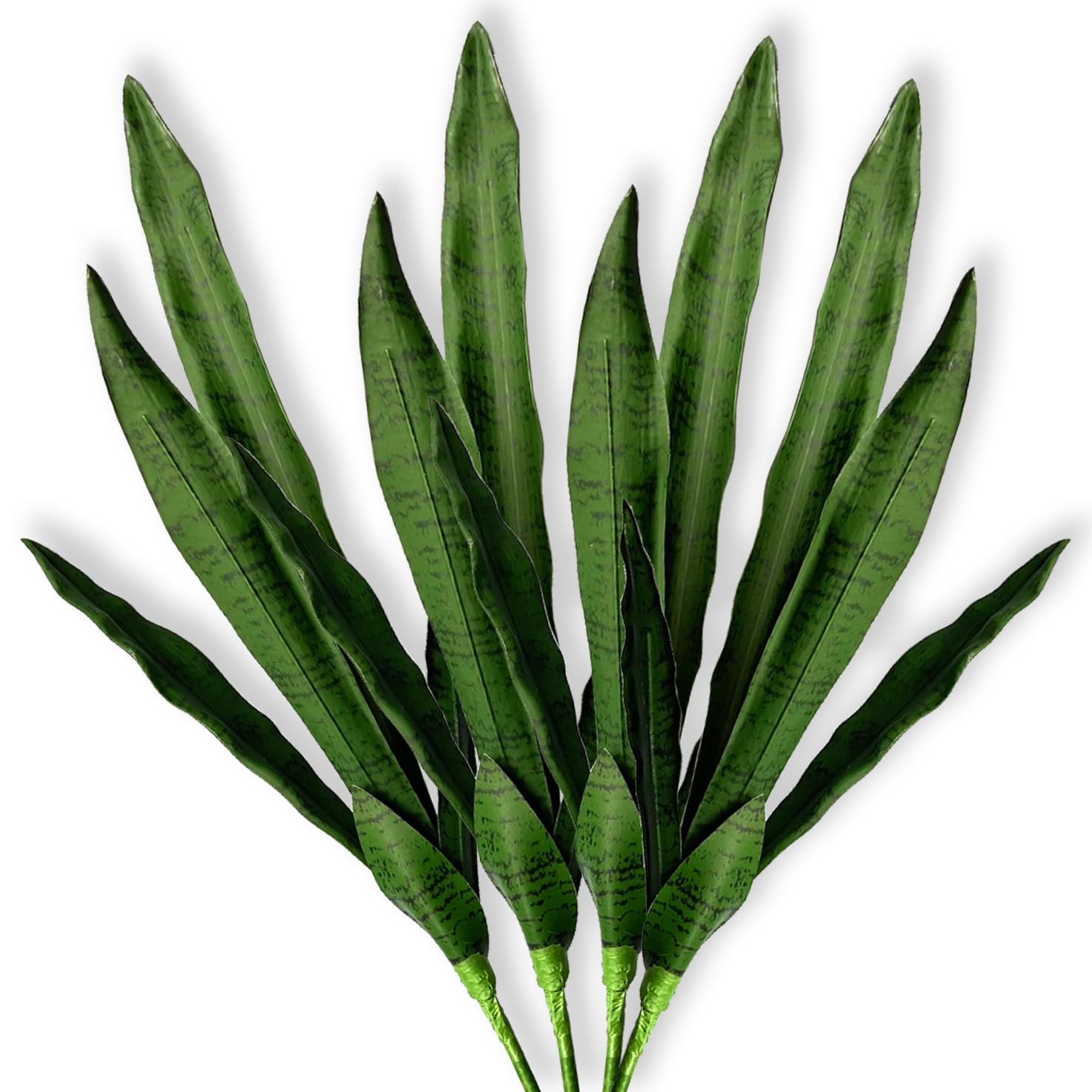 4 Pack 30 Inch Artificial Snake Plants - Fake Sansevieria for Indoor & Outdoor Decor - Low Maintenance Home Office Garden Store Decoration (Green & Black) - Perfect for Living Room, Bedroom, Patio, and Commercial Spaces