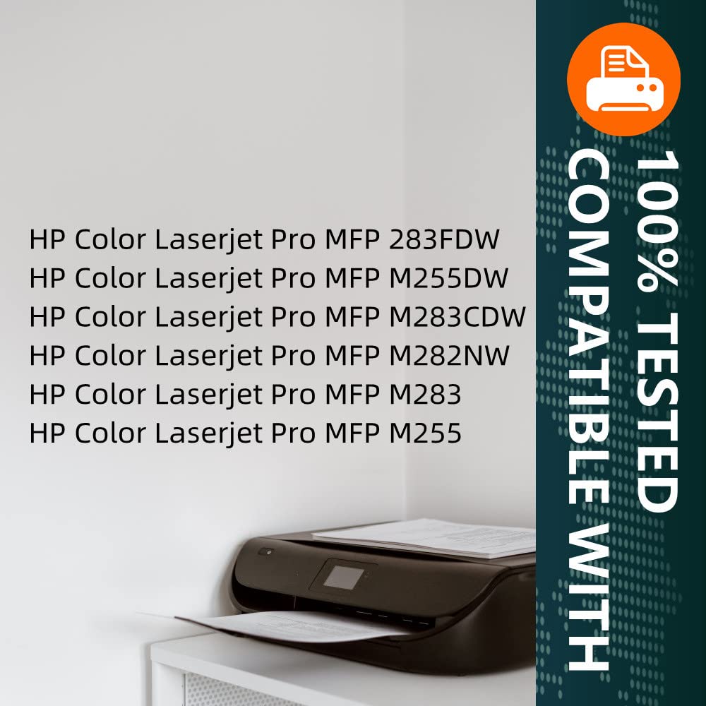 HP 206X W2110X W2111X W2112X W2113X Compatible Toner Cartridge Replacement (4-Pack) - High Yield Color Toner for HP Color LaserJet Pro MFP M283fdw M283cdw M255dw M283 M282nw M255 Printers - Perfect for Office & Home Printing Needs