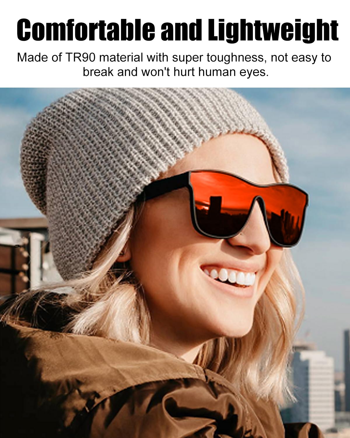 Smart Bluetooth Sunglasses for Men & Women - Polarized Lenses, Built-in Speakers, Touch/Voice Control - Perfect for Running, Driving & Outdoor Activities