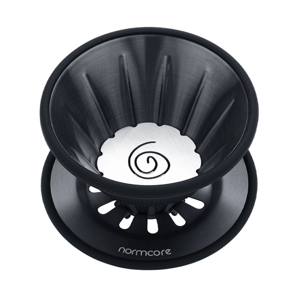 Normcore 2-in-1 Pour Over Coffee Dripper - Reusable Stainless Steel Coffee Filter with Glass Carafe for Home, Office & Camping Brewing
