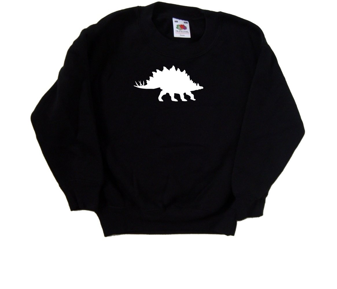 Stegasaurus Black Kids Sweatshirt - Dinosaur Hoodie for Boys & Girls | Soft Cotton Pullover for School, Playdates & Outdoor Adventures