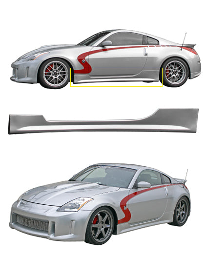2003-2009 Nissan 350Z Series 2 Driver Side Skirt Replacement Part - Left Side Body Kit for Sports Car Enhancement & Street Racing Style