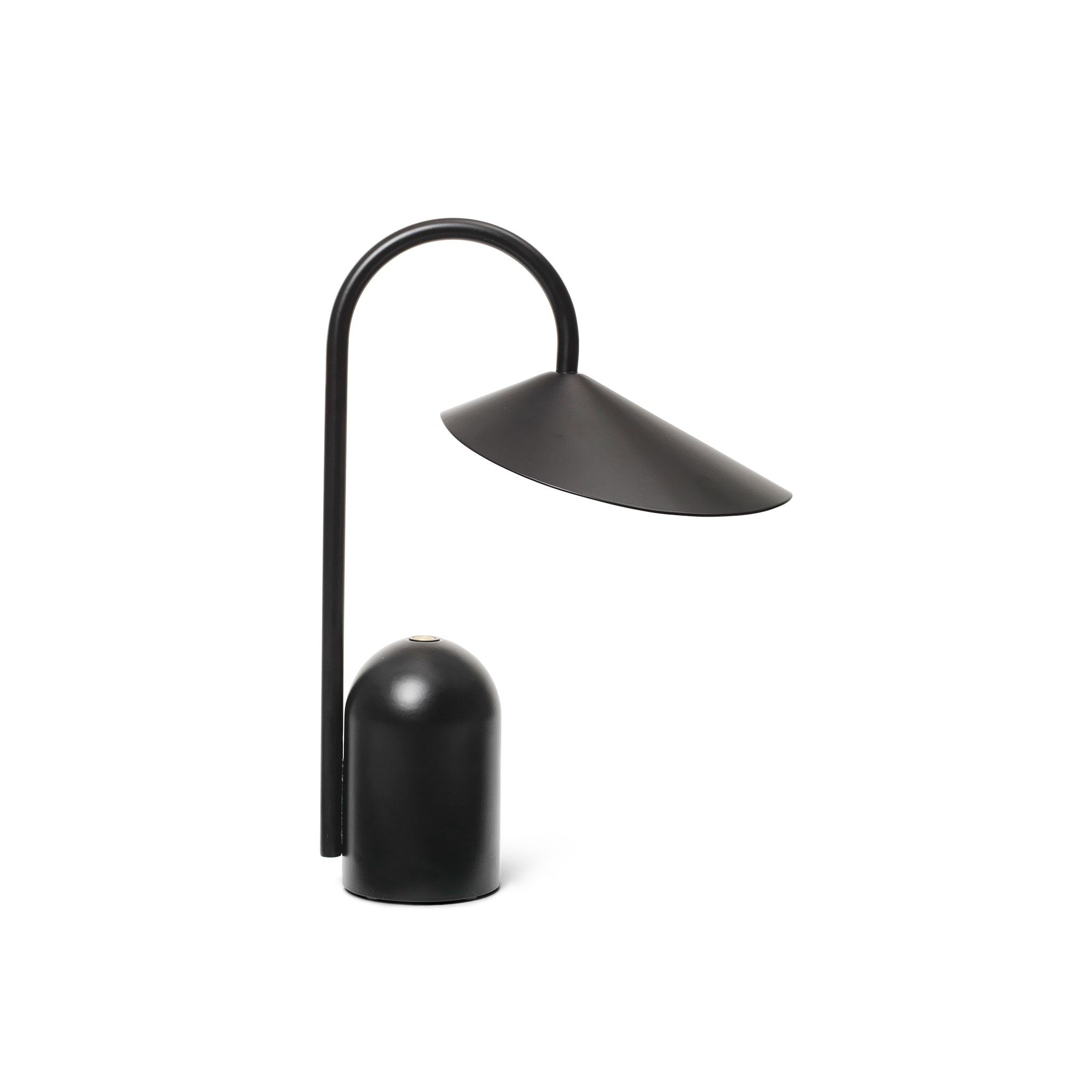 FERM LIVING Arum Portable LED Lamp - Black Rechargeable Battery Operated Light for Bedroom, Outdoor Camping & Travel