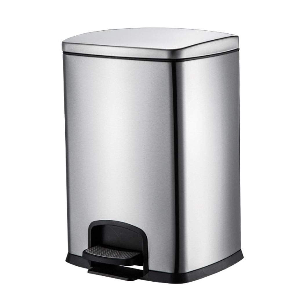Stainless Steel Rectangular Trash Can with Pedal - Detachable Inner Bin for Kitchen, Living Room, Office | Eco-Friendly Recycling & Waste Bin (Silver) | Perfect for Home, Office & Commercial Spaces