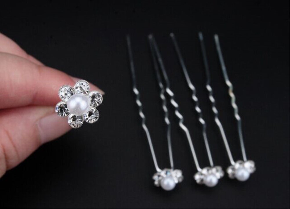 40PCS Wedding Bridal Hair Pins - Pearl Flower Crystal Hair Clips for Women, Bridesmaids, Prom & Special Occasions | Elegant Hair Accessories for Updos, Half-Up Styles & Boho Looks