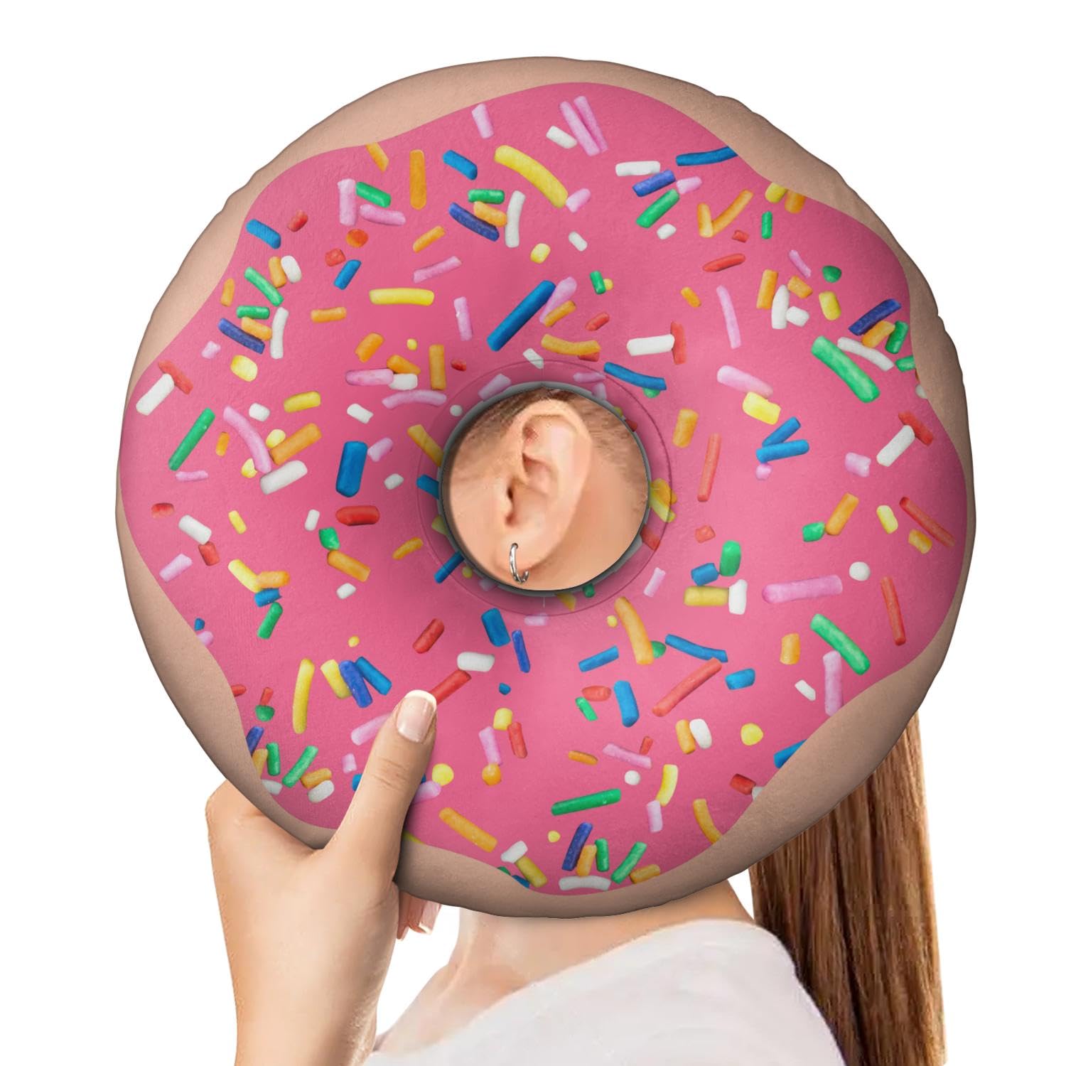 Ear Piercing Pillow for Side Sleepers - Donut Pillow with Hole for Ear Pain Relief & Pressure Sores - Comfortable Sleeping Pillow for Adults - Perfect for Post-Ear Surgery, Piercing Recovery & Side Sleeping Comfort