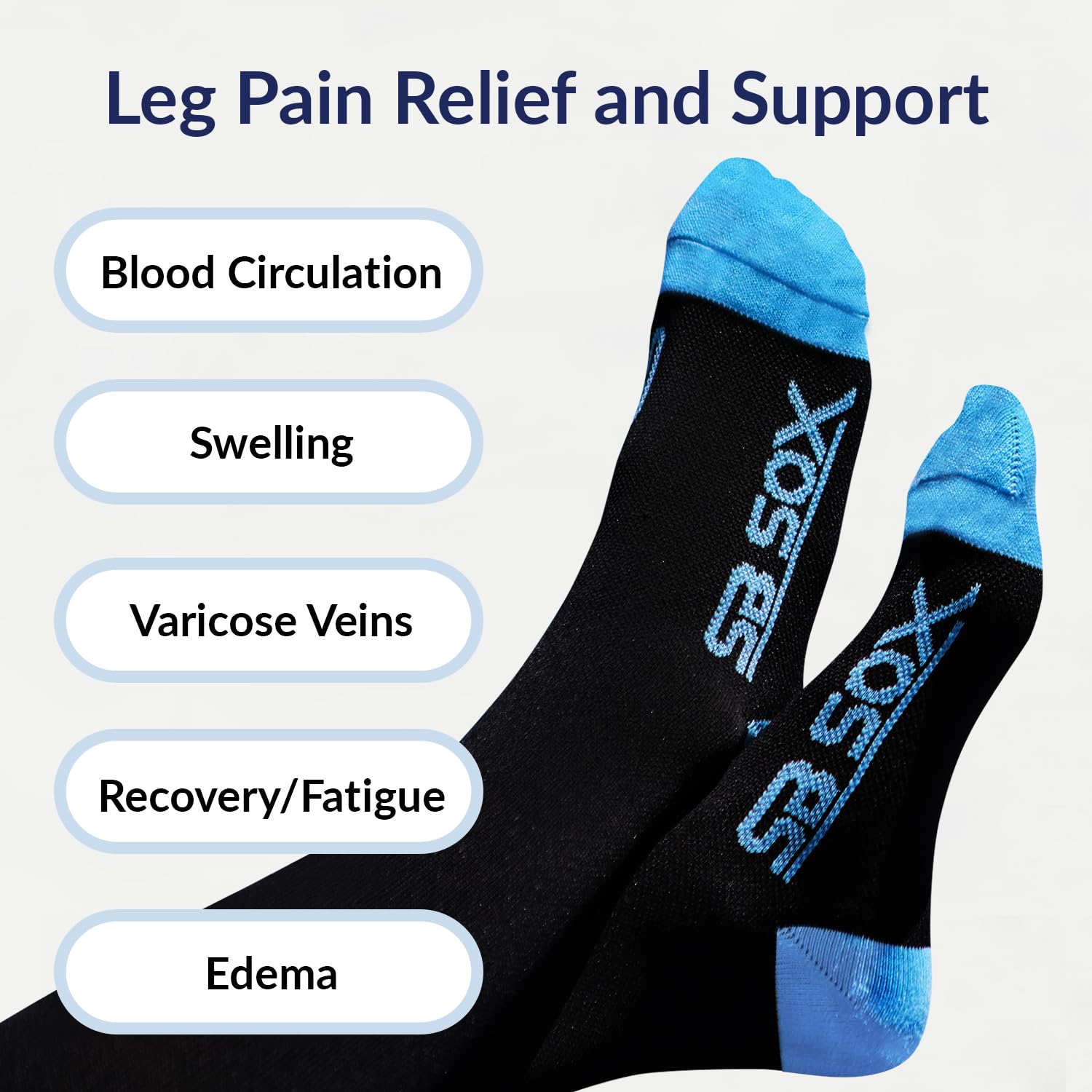 SB SOX 20-30mmHg Compression Socks for Men & Women - Medical Grade Support for Circulation, Swelling Relief & All-Day Comfort - Ideal for Travel, Running, Nursing & Office Work