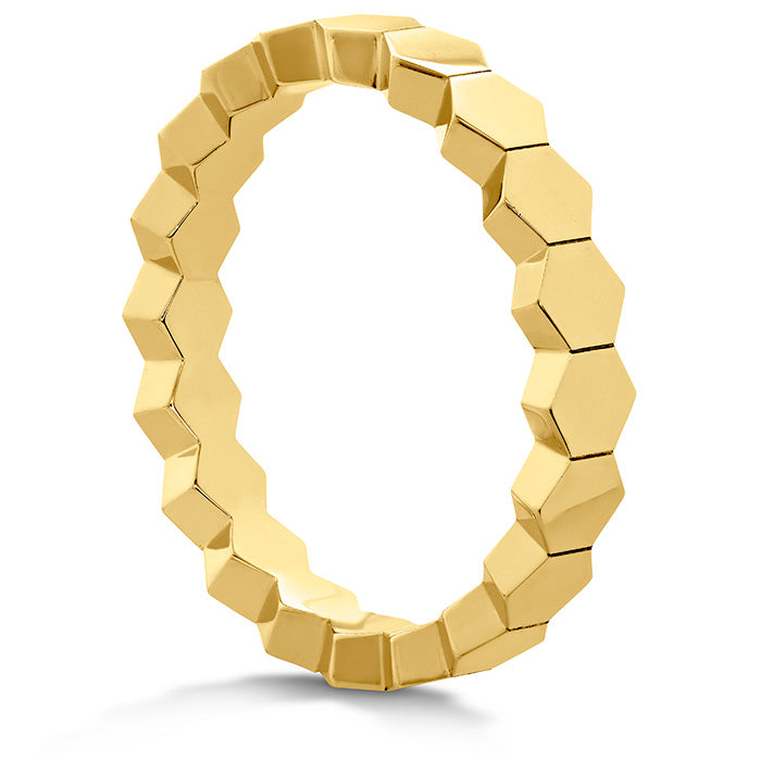 Hearts On Fire Hex Metal Eternity Wedding Band Ring - Perfect for Anniversaries, Engagements & Romantic Gift Giving