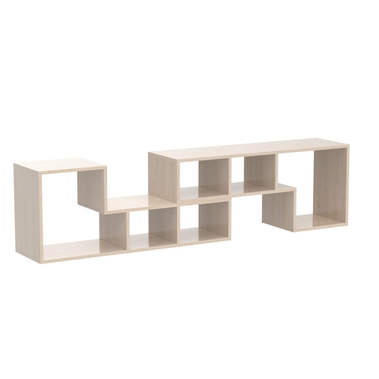 Modern L-Shaped Cube Bookshelf & TV Stand - 2-Tier Open Storage Shelf for CDs, Movies, Books - Space-Saving Entertainment Center for Living Room, Bedroom, Home Office - Perfect for Small Spaces & Media Organization