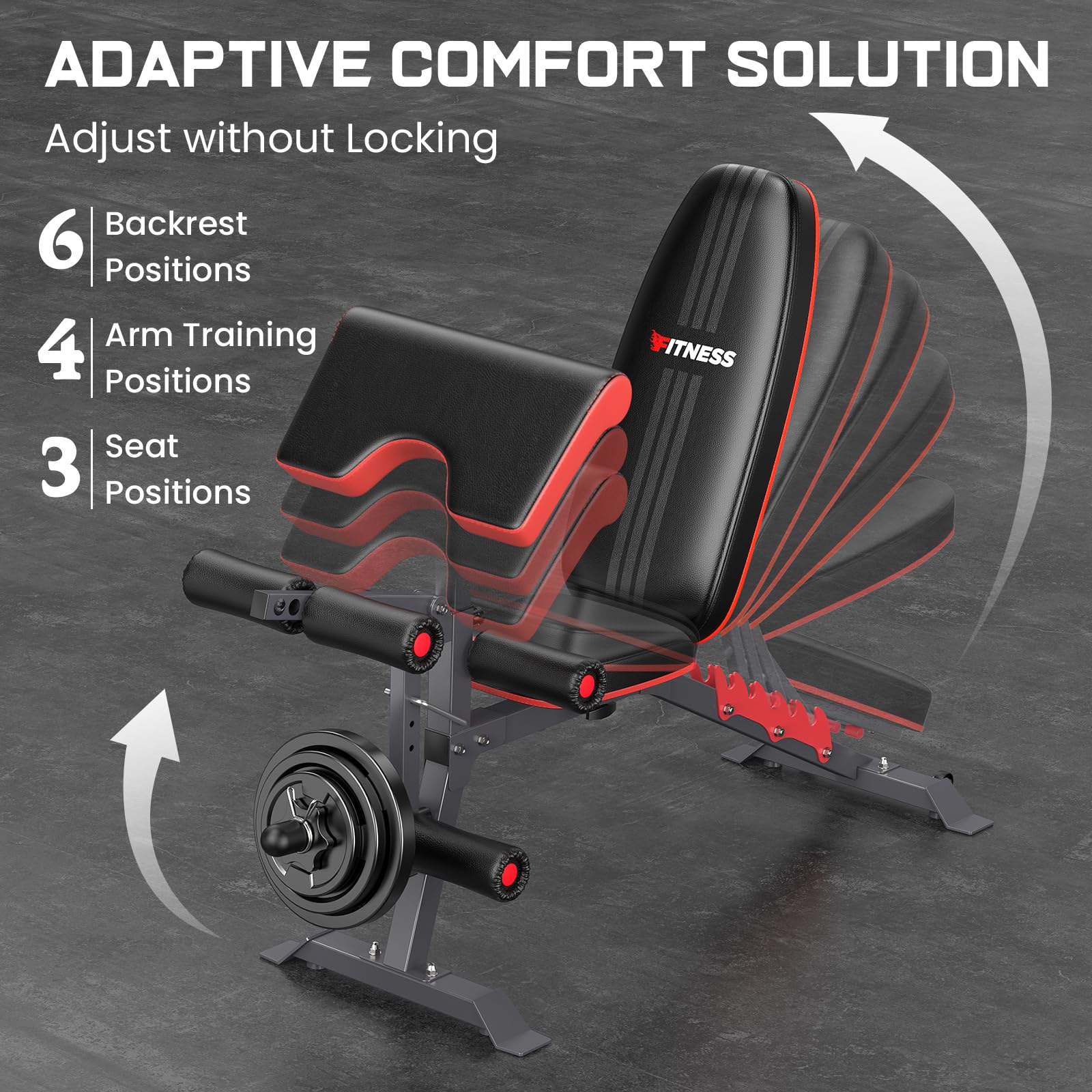 Adjustable Weight Bench with Leg Extension & Preacher Pad - 800lbs Capacity Home Gym Equipment for Flat/Incline/Decline Bench Press & Leg Curl Exercises - Perfect for Strength Training & Home Workouts