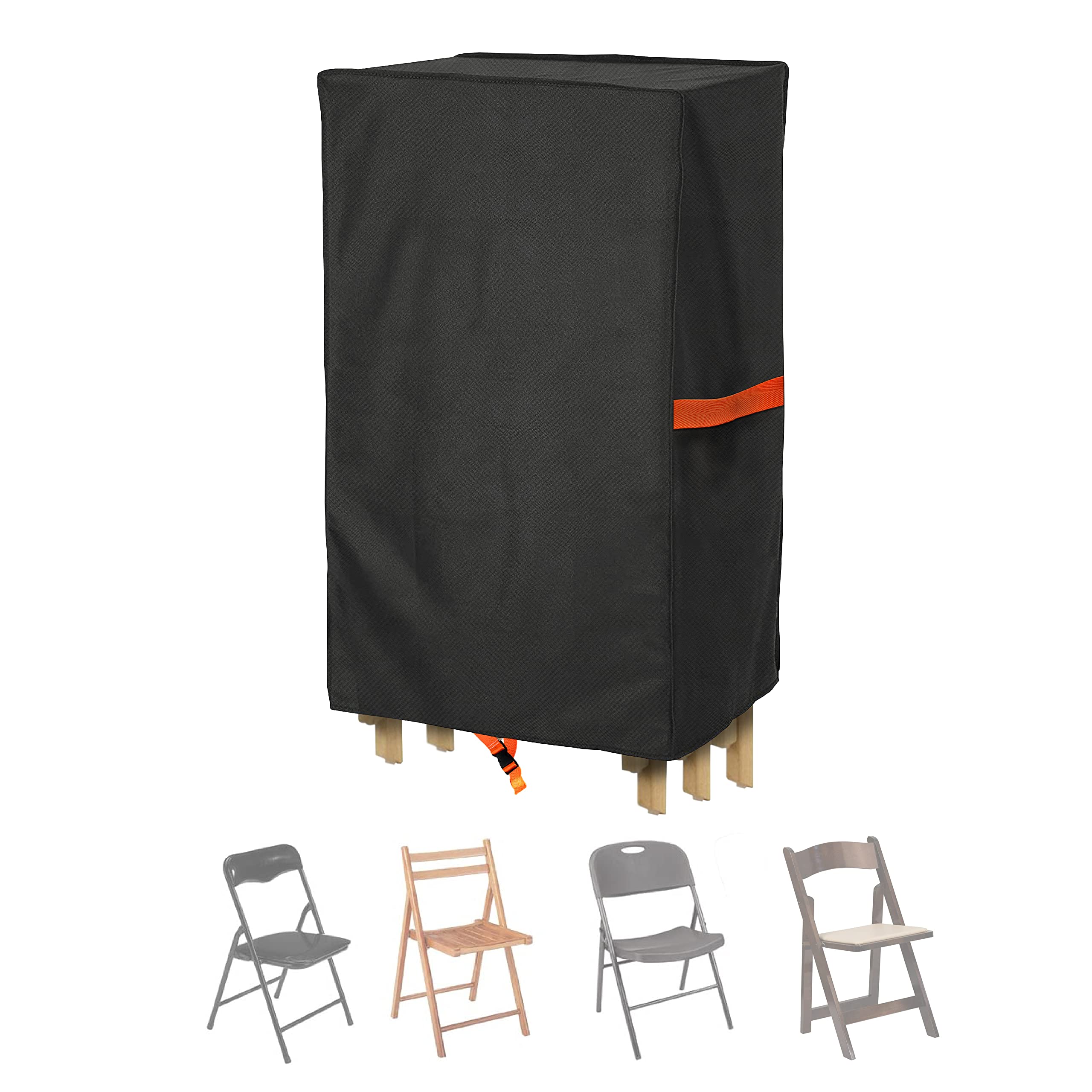Waterproof Polyester Storage Bag for Plastic, Resin & Wood Folding Chairs - Durable Oxford Cloth Chair Cover Protector (1 Pack) - Perfect for Indoor/Outdoor Chair Storage & Organization