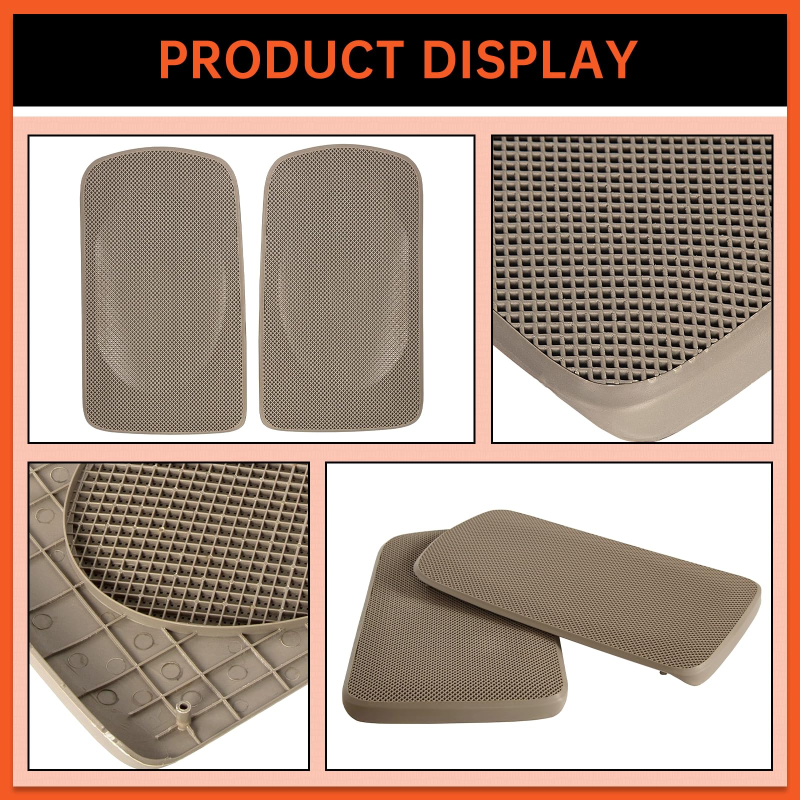 ECOTRIC Rear Speaker Grille Covers for 2002-2006 Toyota Camry - Replacement for Part #T1A-04007-521AA-E0 - Perfect for Car Audio Upgrades & Interior Restoration