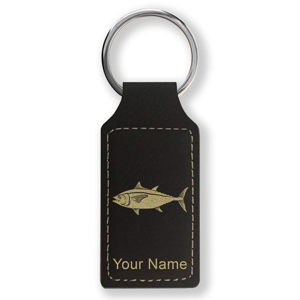 Personalized LaserGram Rectangle Keychain - Custom Engraved Tuna Fish Design - Perfect for Gifts, Travel & Everyday Use