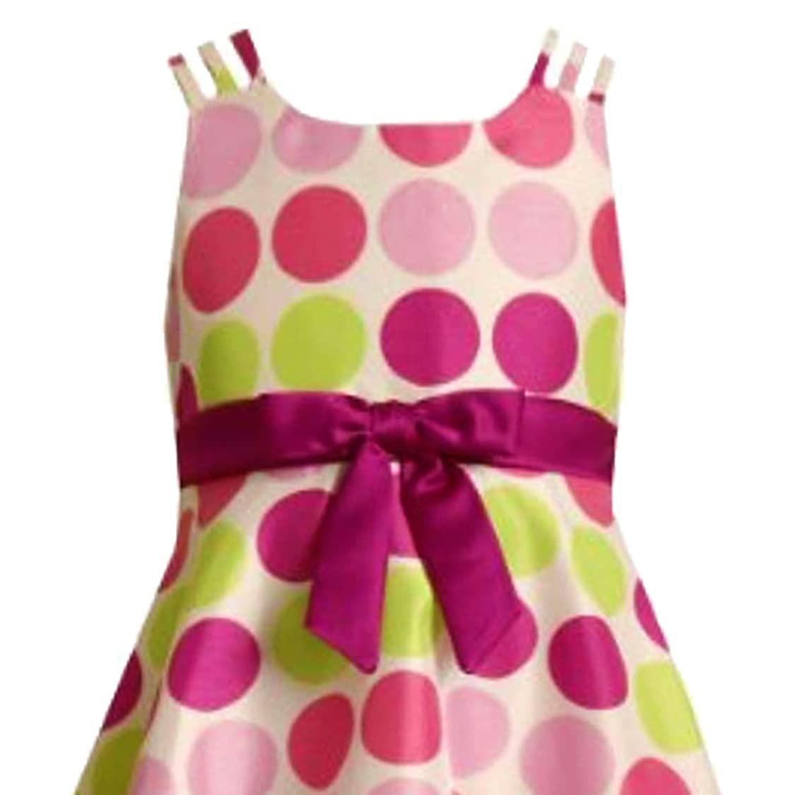 Bonnie Jean Little Girls' Triple Strap Polka Dot Shantung A-Line Dress for Easter & Special Occasions - Size 5 | Perfect for Birthday Parties, Church Events & Family Gatherings