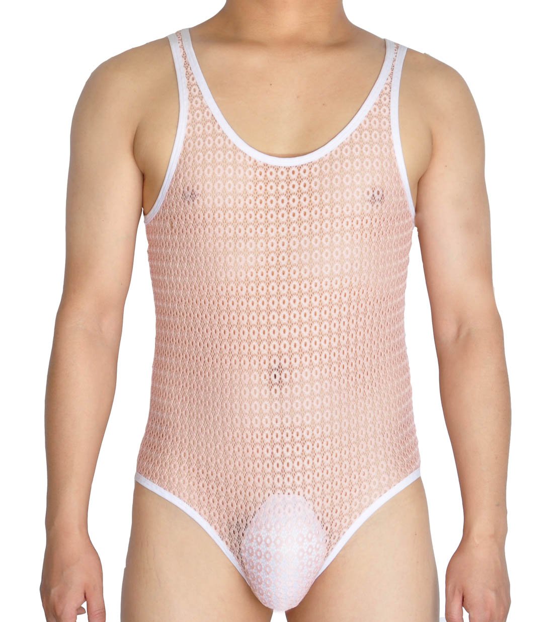 Men's Hollow Lace Leotards Bikini Briefs - Jacquard Male Bodysuit for Dance, Performance & Costume Wear - Breathable Comfortable Underwear for Men