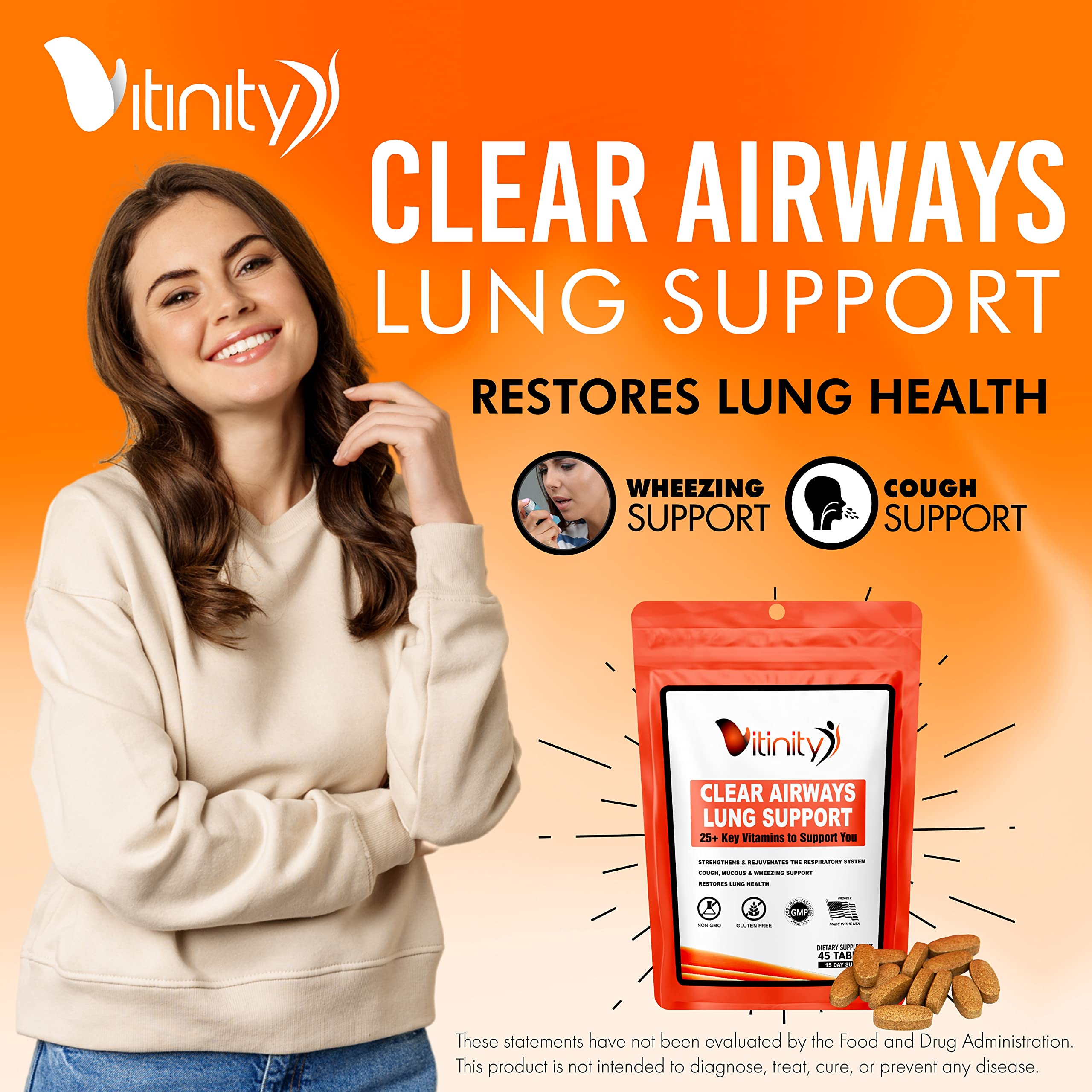 Lung Cleanse Supplement for Respiratory & Immune Support - 25+ Key Ingredients for Lung Health, Detox, Breathing, Asthma & Seasonal Allergies (90-Day Supply) | Supports Healthy Lungs for Active Lifestyles & Outdoor Enthusiasts