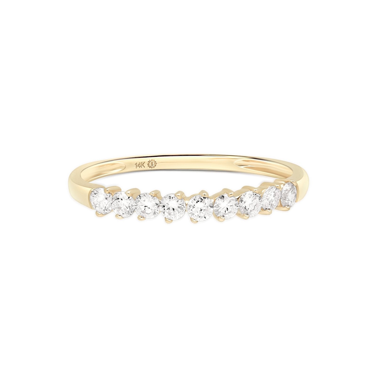 14K Yellow Gold Floating Diamond Eternity Band Ring - Wedding, Engagement, Anniversary Jewelry Gift for Her